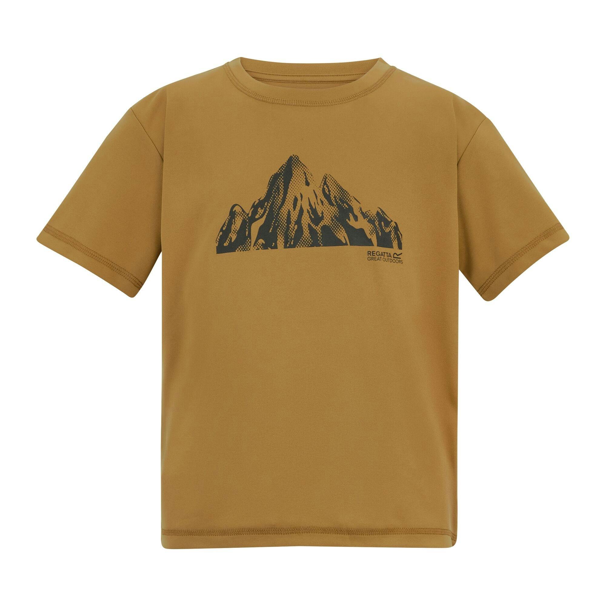 Regatta Brown Kids Alvarado Back Print T-Shirt - Wood - 7-8 Years - Wood - 50% Recycled Polyester/50% Polyester