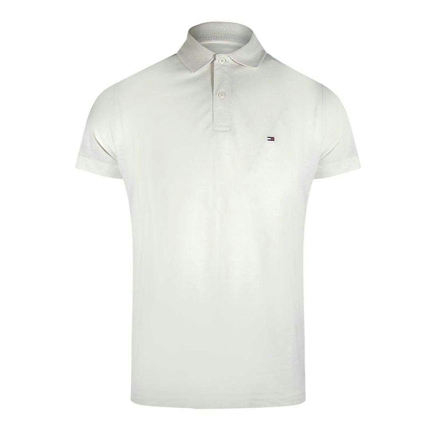Tommy Hilfiger Men's White Weathered Polo Shirt - Xl - 100% Cotton