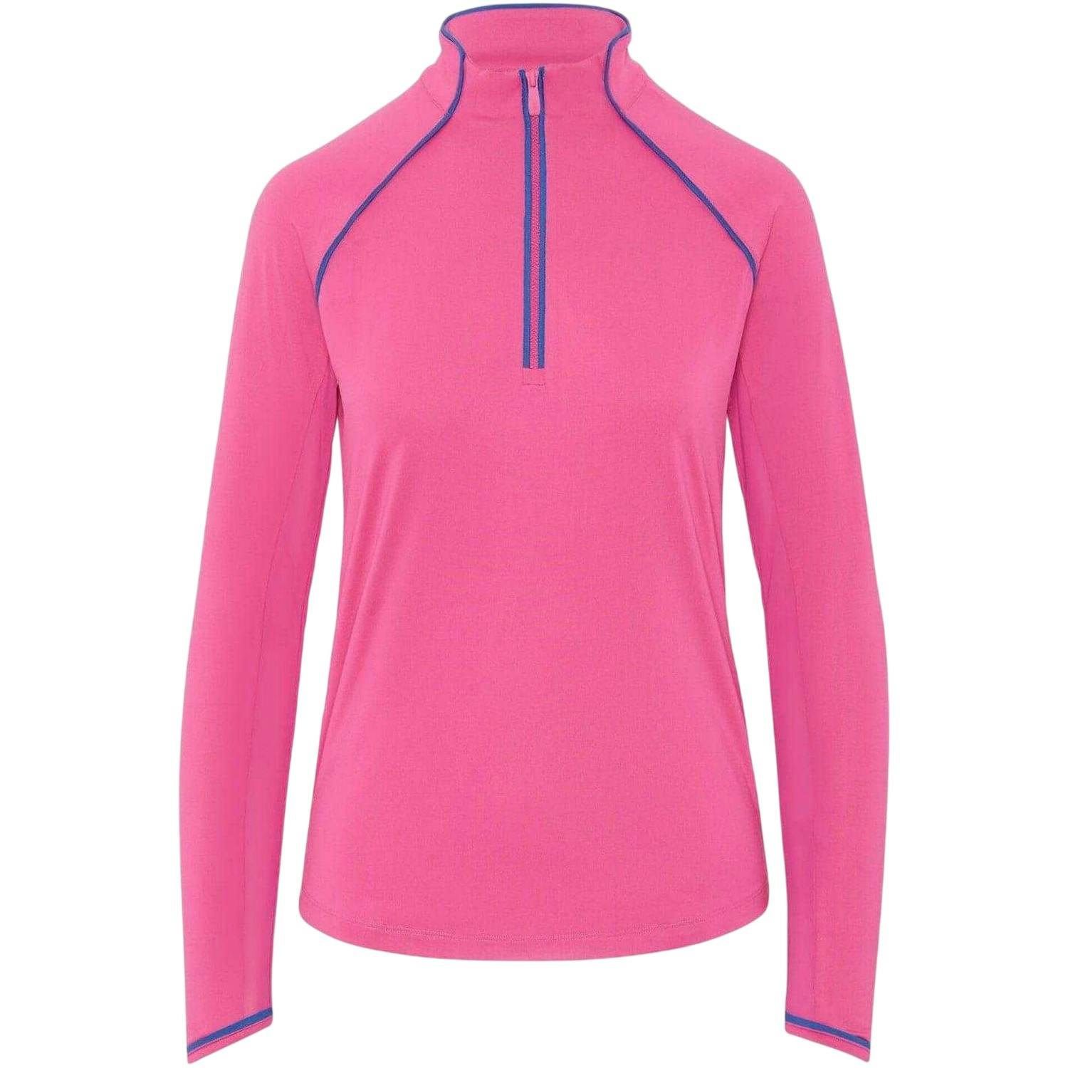 Original Penguin Women's Pink Quarter Zip Regular Sweatshirt - 12 Uk - 44% Polyester/44% Recycled Polyester/12% Elastane