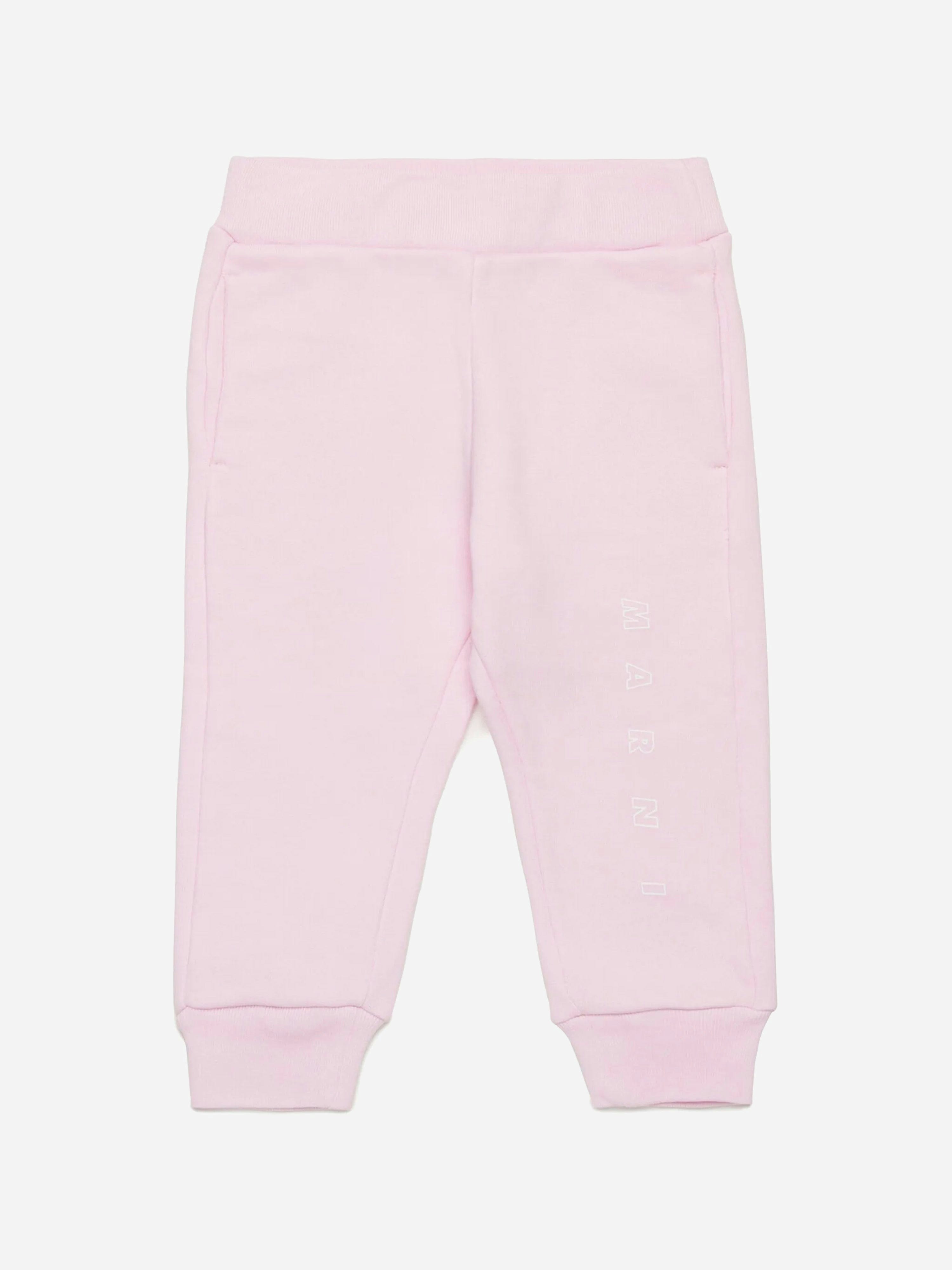 Marni Kids Girls Pink Marni Baby Logo Joggers In - 6 - 9 Mths