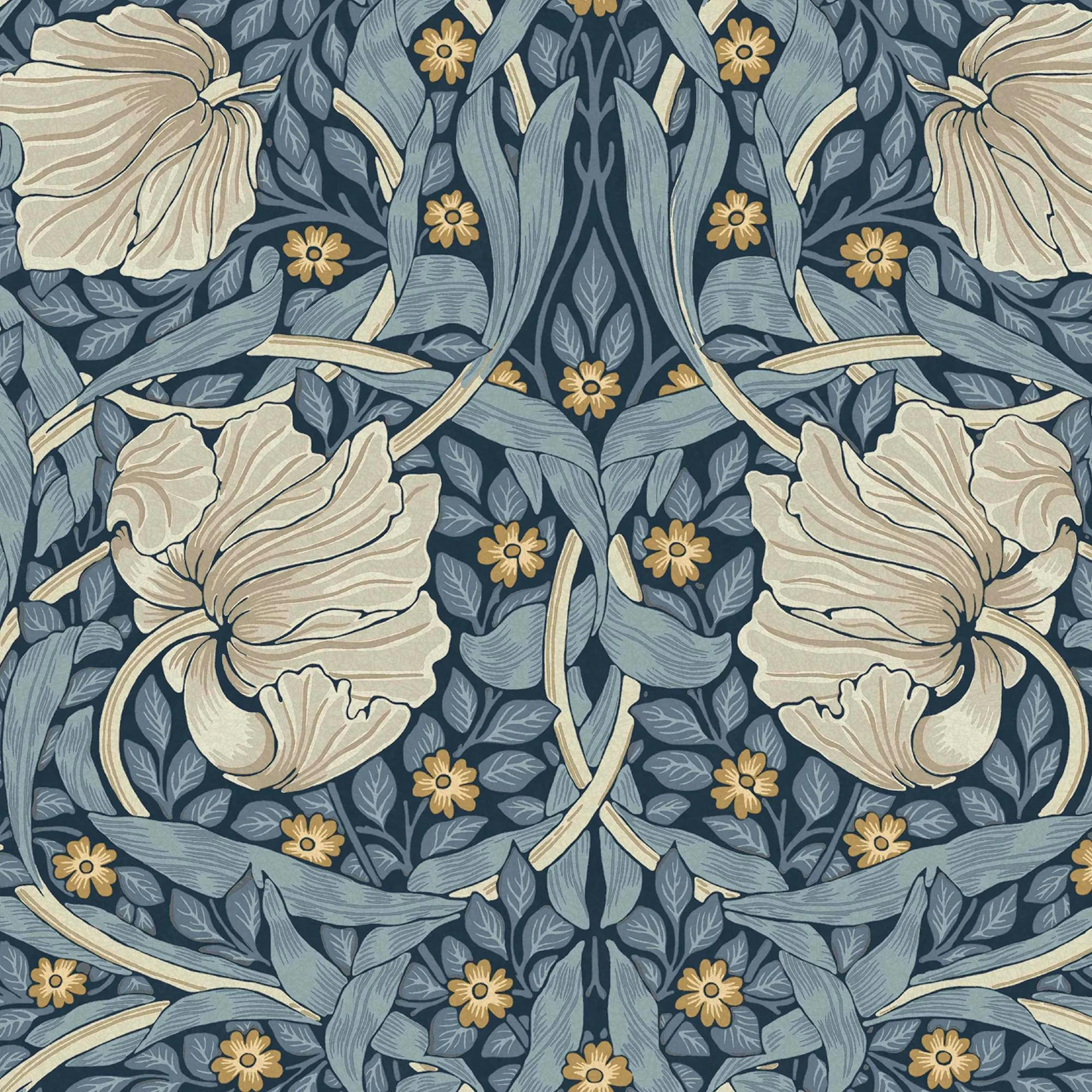 William Morris At Home Blue Pimpernel Wallpaper |