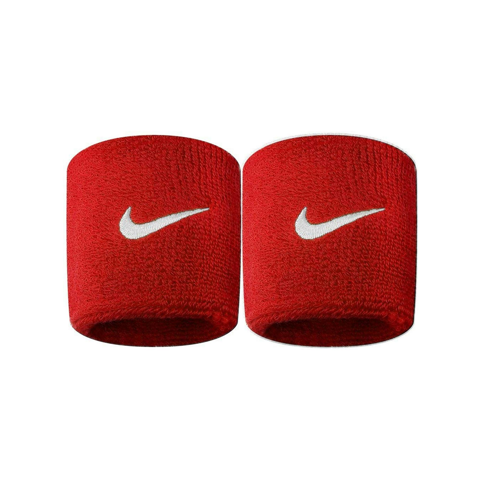 Nike White Swoosh Wristband (Pack Of 2) - Scarlet/ - Scarlet/ - One Size - 100% Mixed