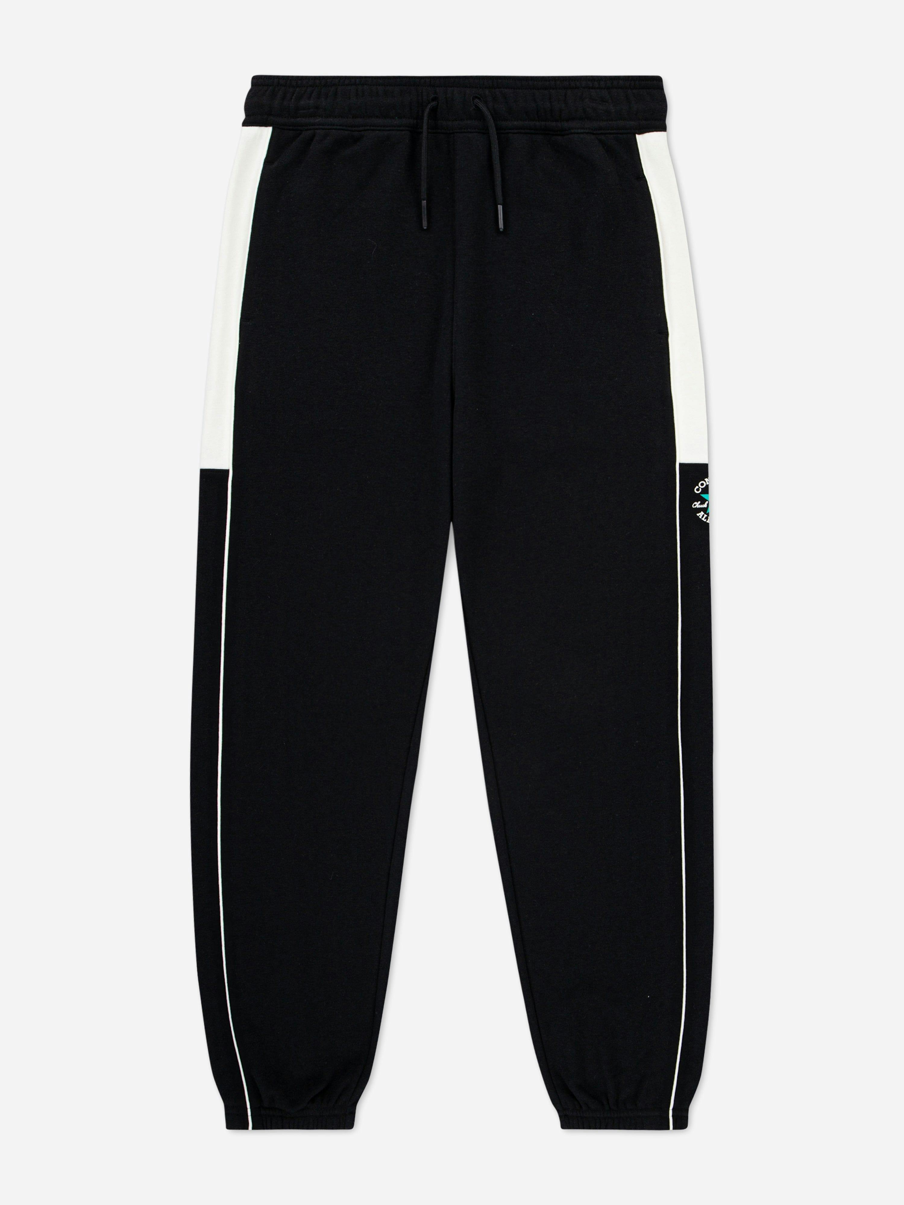 Converse Boys Black Piping And Colourblock Joggers In - 12 - 13 Yrs