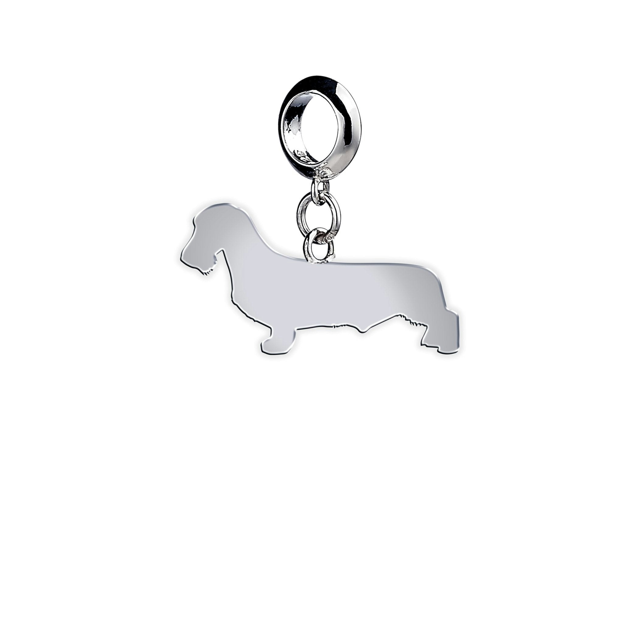 Mylee London Silver Wirehaired Dachshund Silhouette Charm - No - Slider Charm