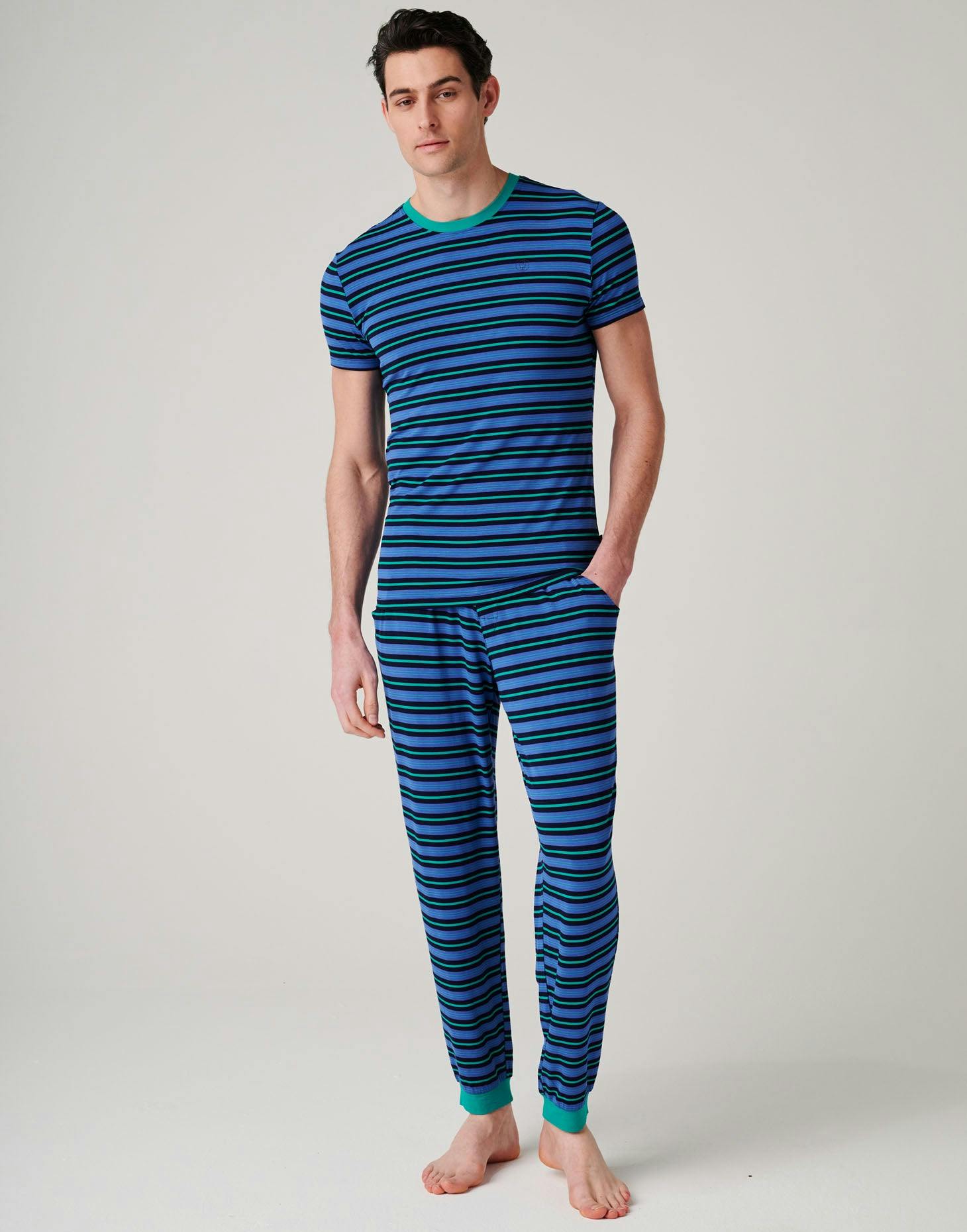 British Boxers Men's Bamboo Pyjama Set - Ultramarine - Medium
