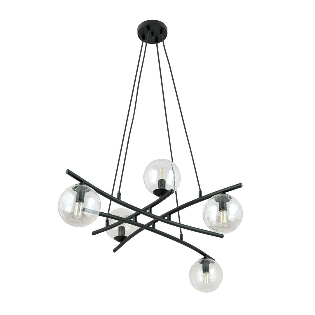 Emibig Black Essa Pendant Lamp 5 X E14 With Transparent Shade