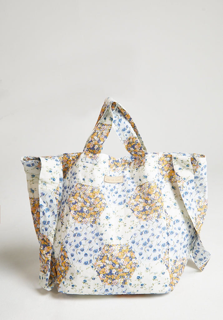 Lily And Lionel Black Tara Summer Patchwork Tote Bag In Multi
