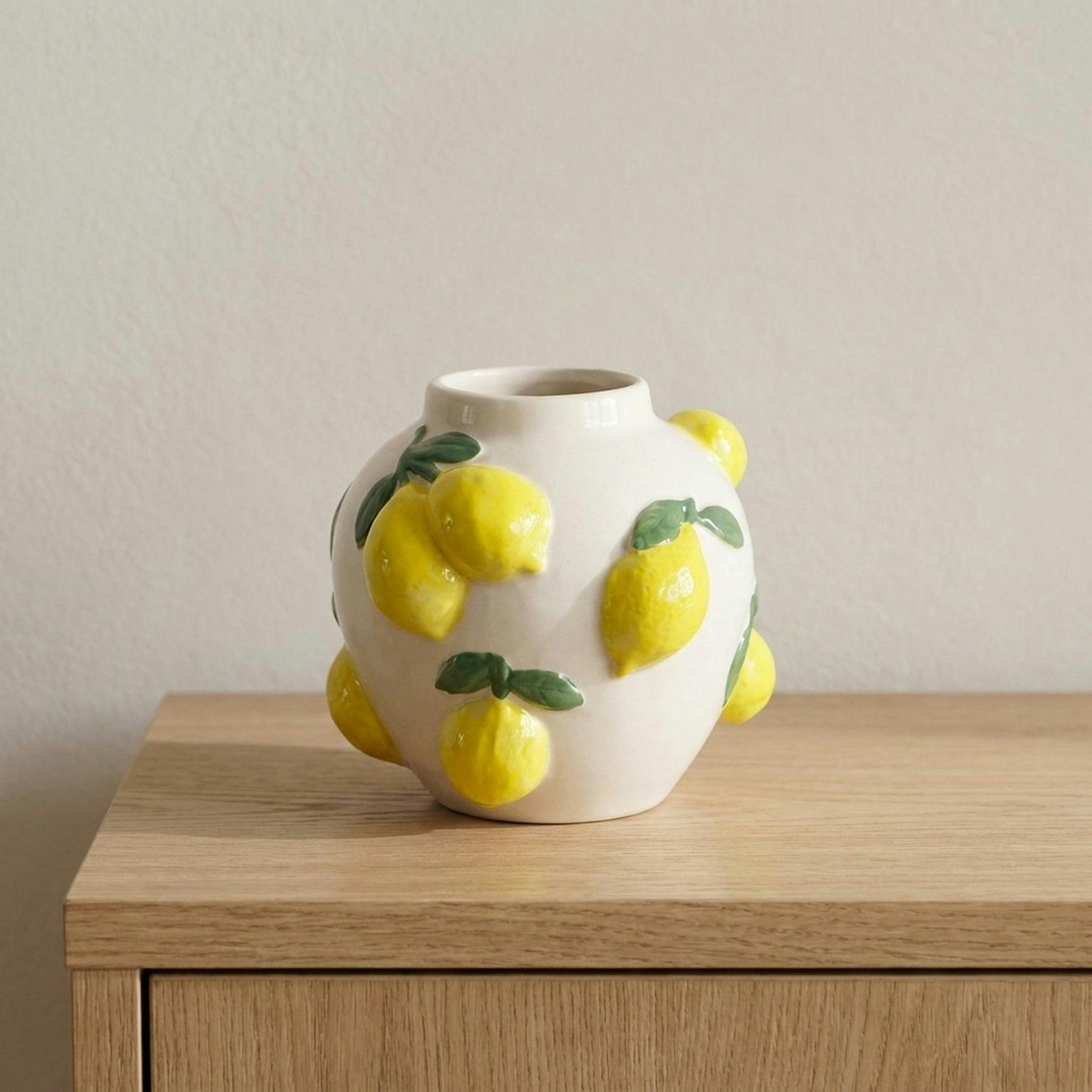 Hestia White Vase With Lemons - Image 6