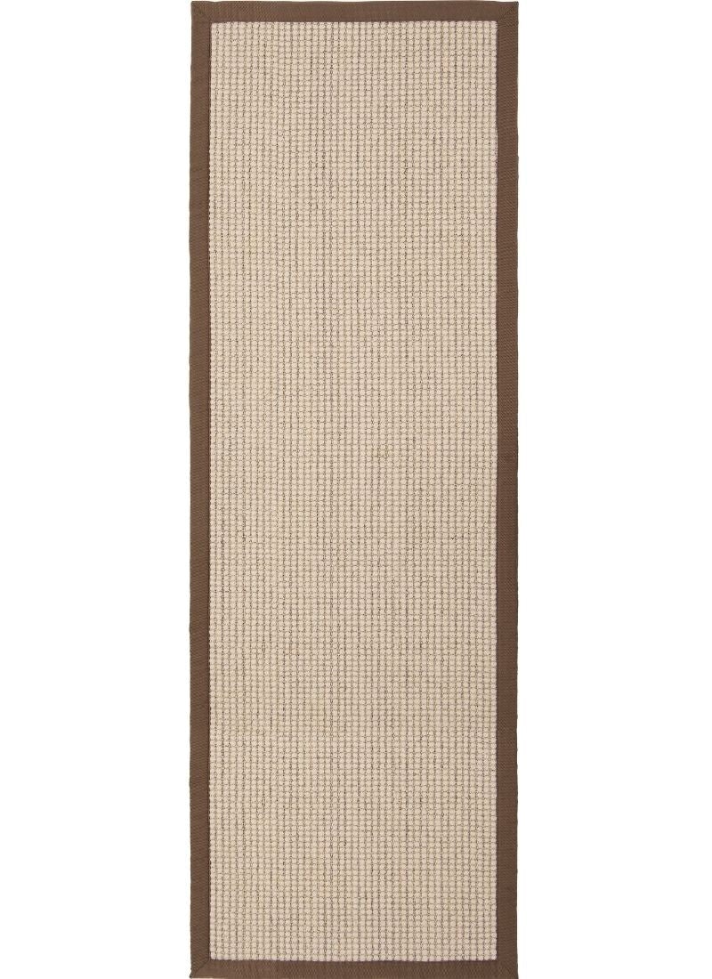 Rackhams Brown Sisal & Wool Rug – Flat-Weave - 67X200 Cm