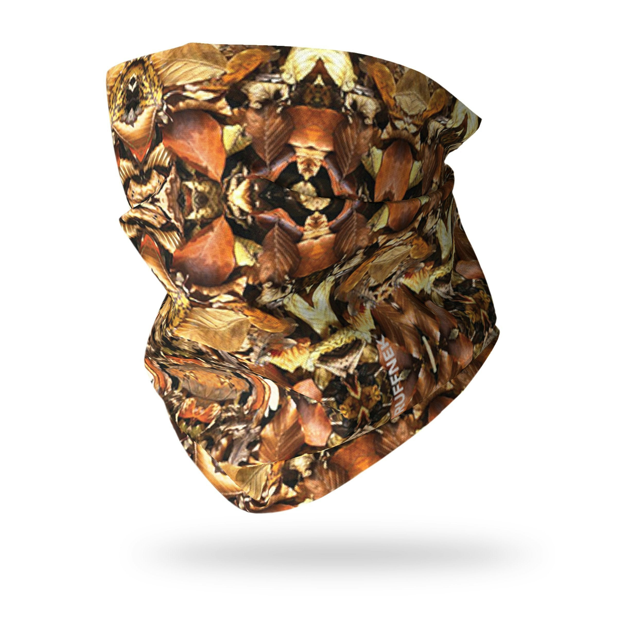 Ruffnek Men's Brown Autumn Leaves Camouflage Snood Scarf