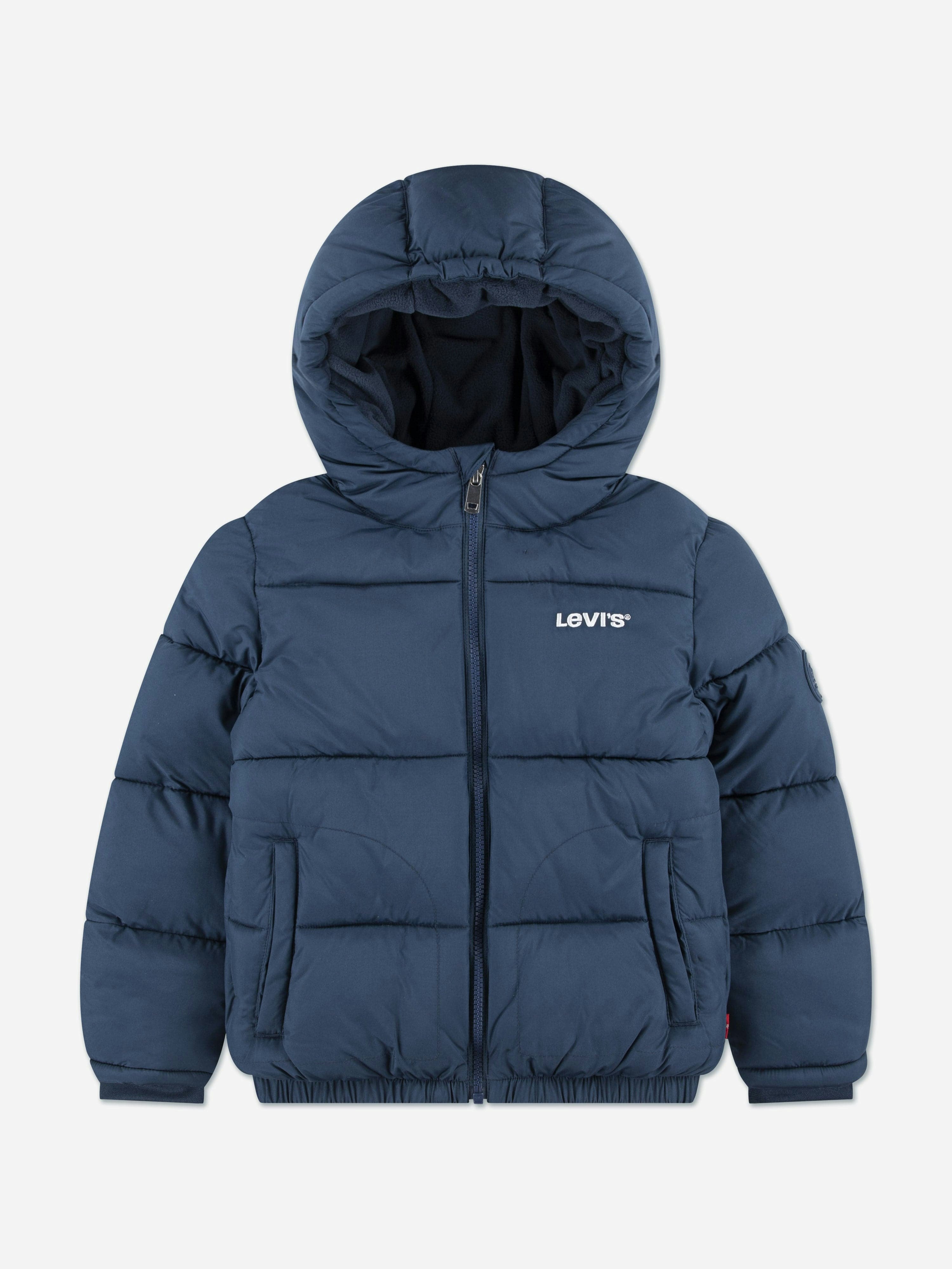 Levi's Kids Wear Boys Blue Levi's Logo Puffer Jacket In Navy - 14 Yrs