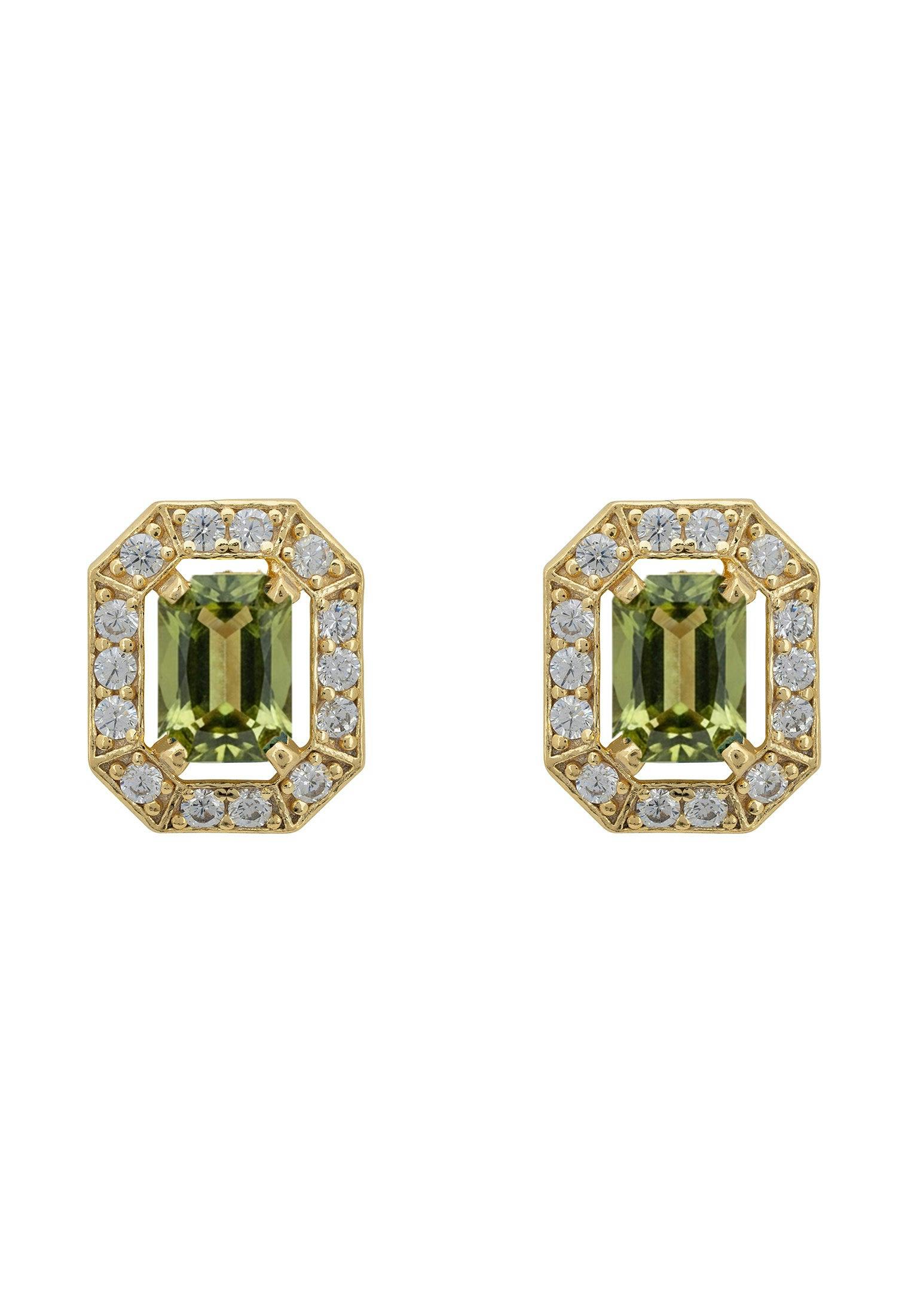 Latelita Gold Whistledown Gemstone Stud Earrings Peridot