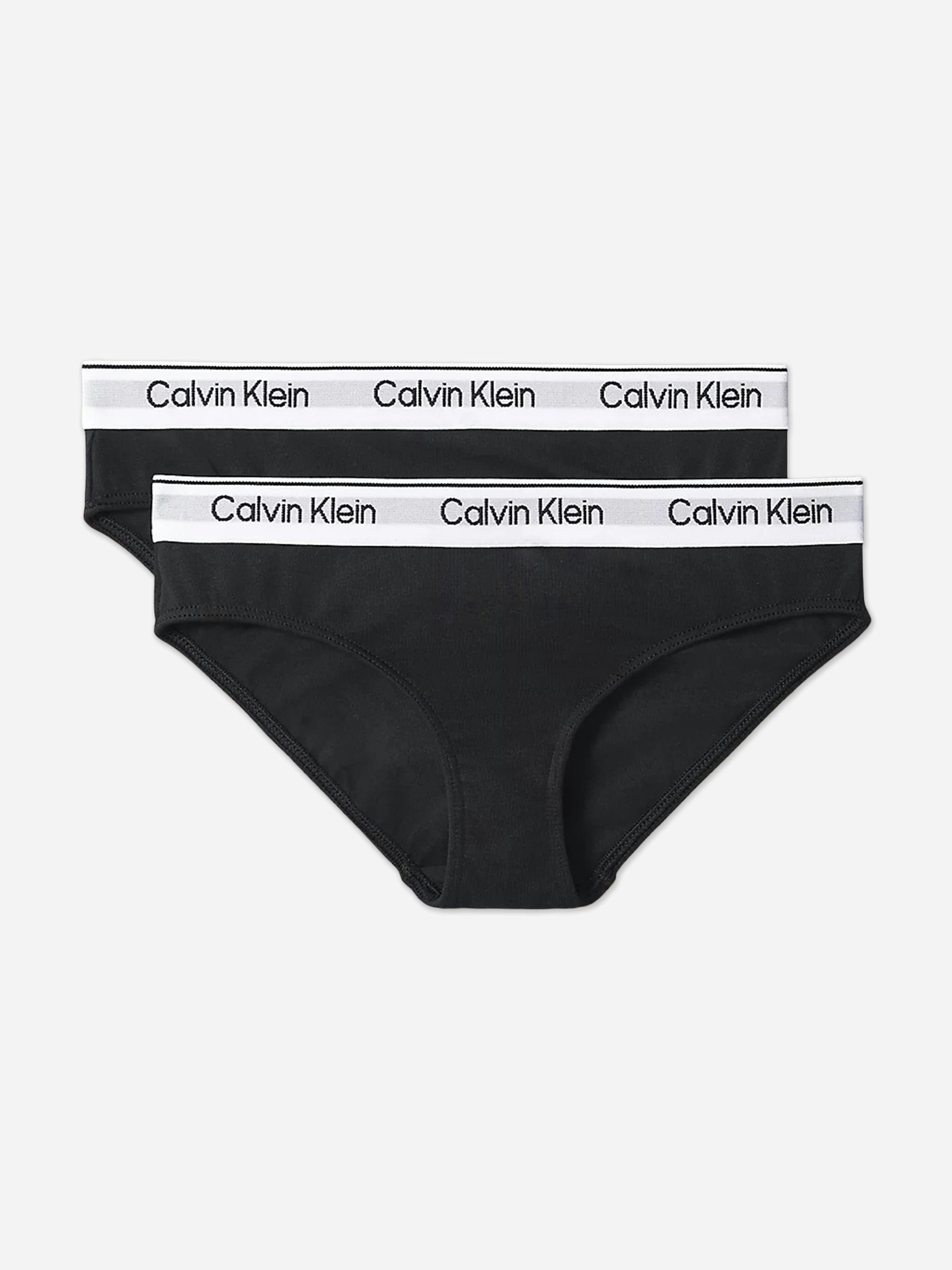 Calvin Klein Girls Black 2 Pack Bikini Knickers Set In - 10 - 12 Yrs