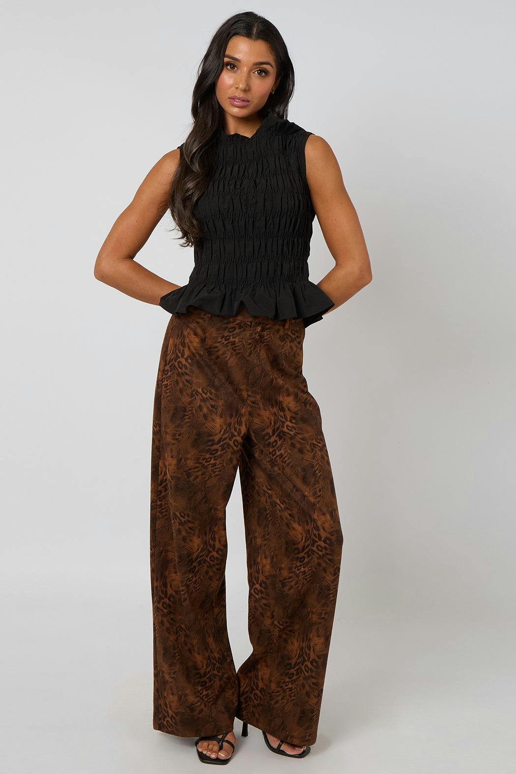 Urban Bliss Animal Faux Suede Trousers - 8