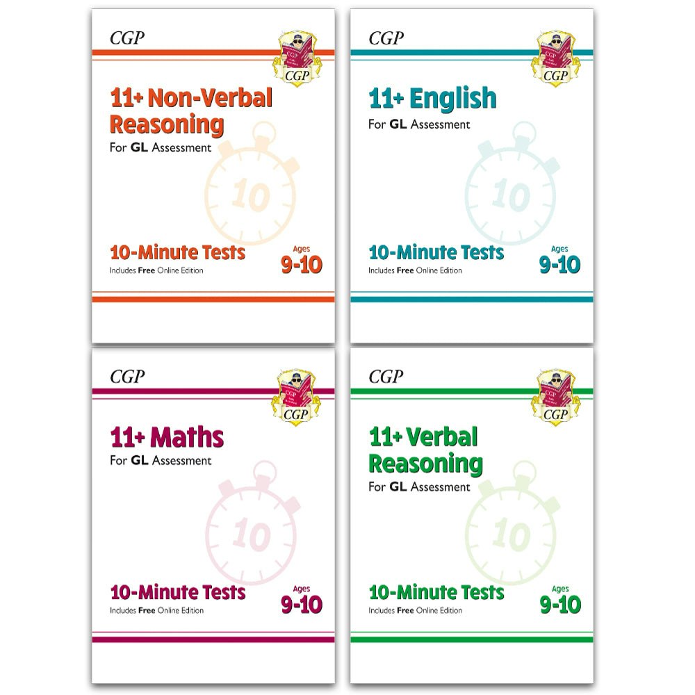 Cgp Books 11+ Gl 10-Minute Tests Age 9-10 4 Books: Maths, English, Verbal Reasoning, Non-Verbal Reasoning