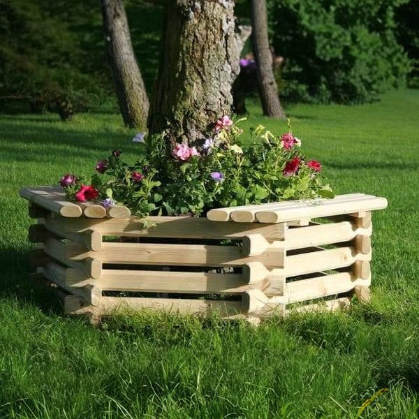 Norlog Medium Hexagonal Treated Timber Planter