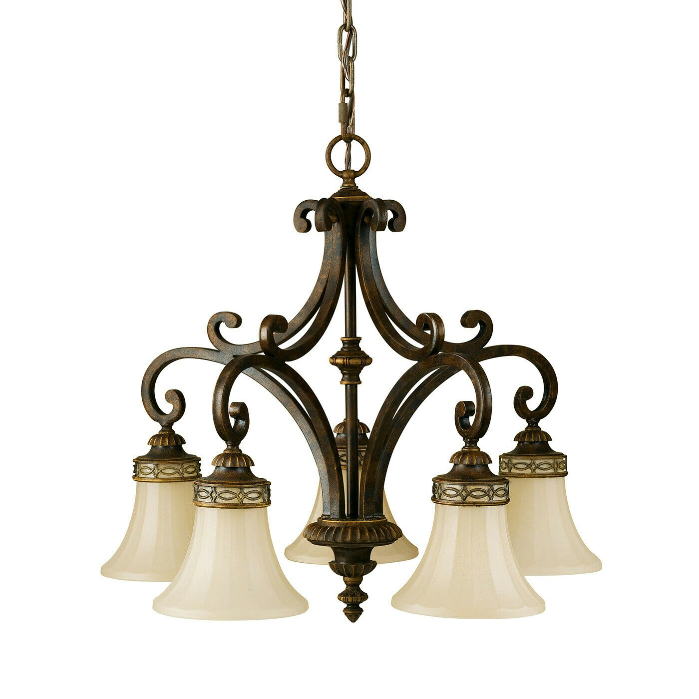 Rackhams Light Bulb Chandelier Hanging Pendant Walnut Led E27 60W Bulb Size 5