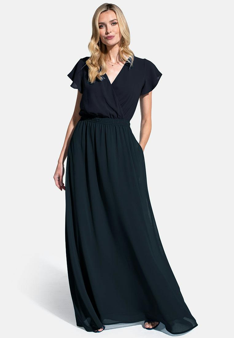 Hotsquash Chiffon Maxi Dress - Woodland Teal - 8