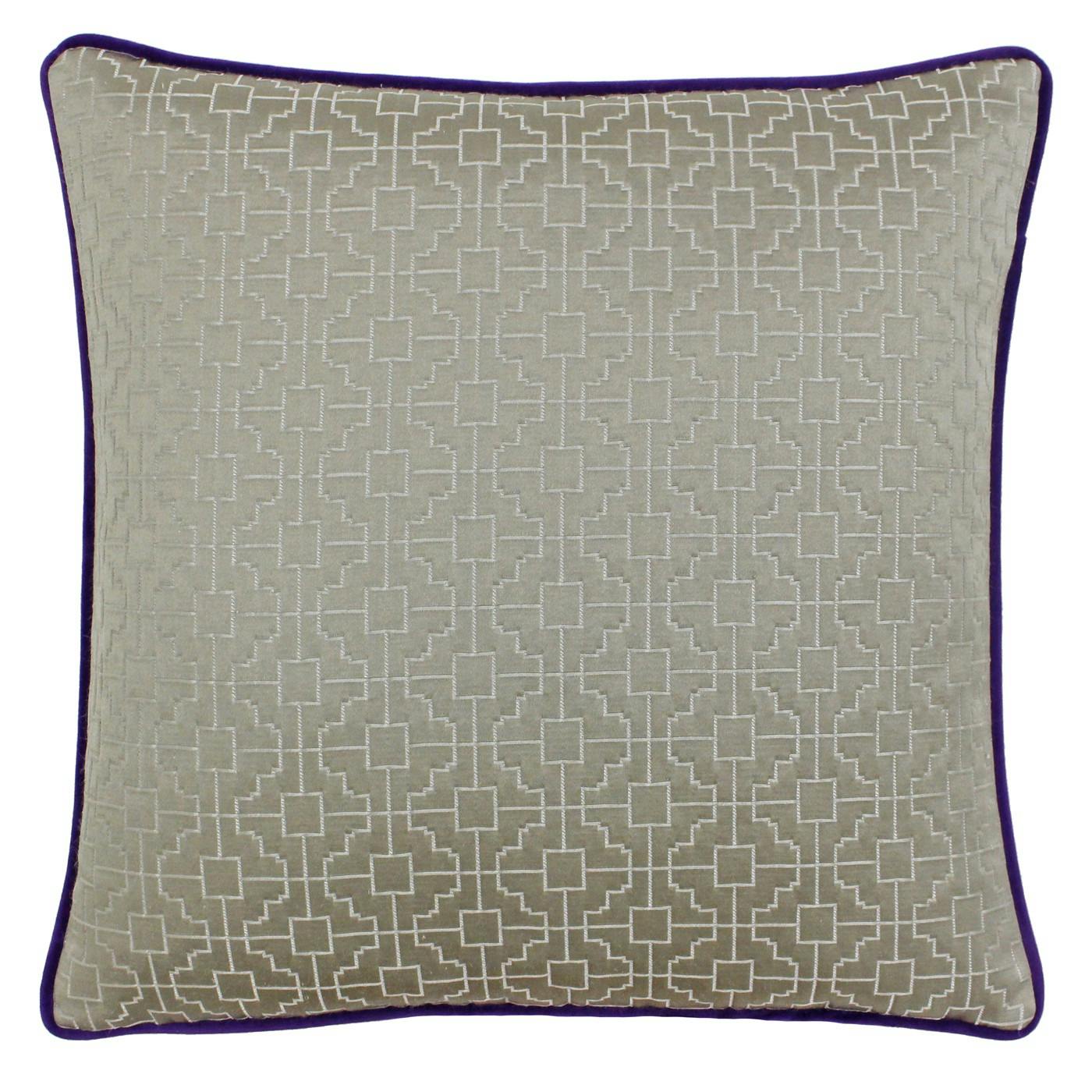 Rackhams Purple Riva Paoletti Belsize Cushion Cover - Taupe/ - 45X45cm - Taupe/ - 58% Linen/42% Polyester