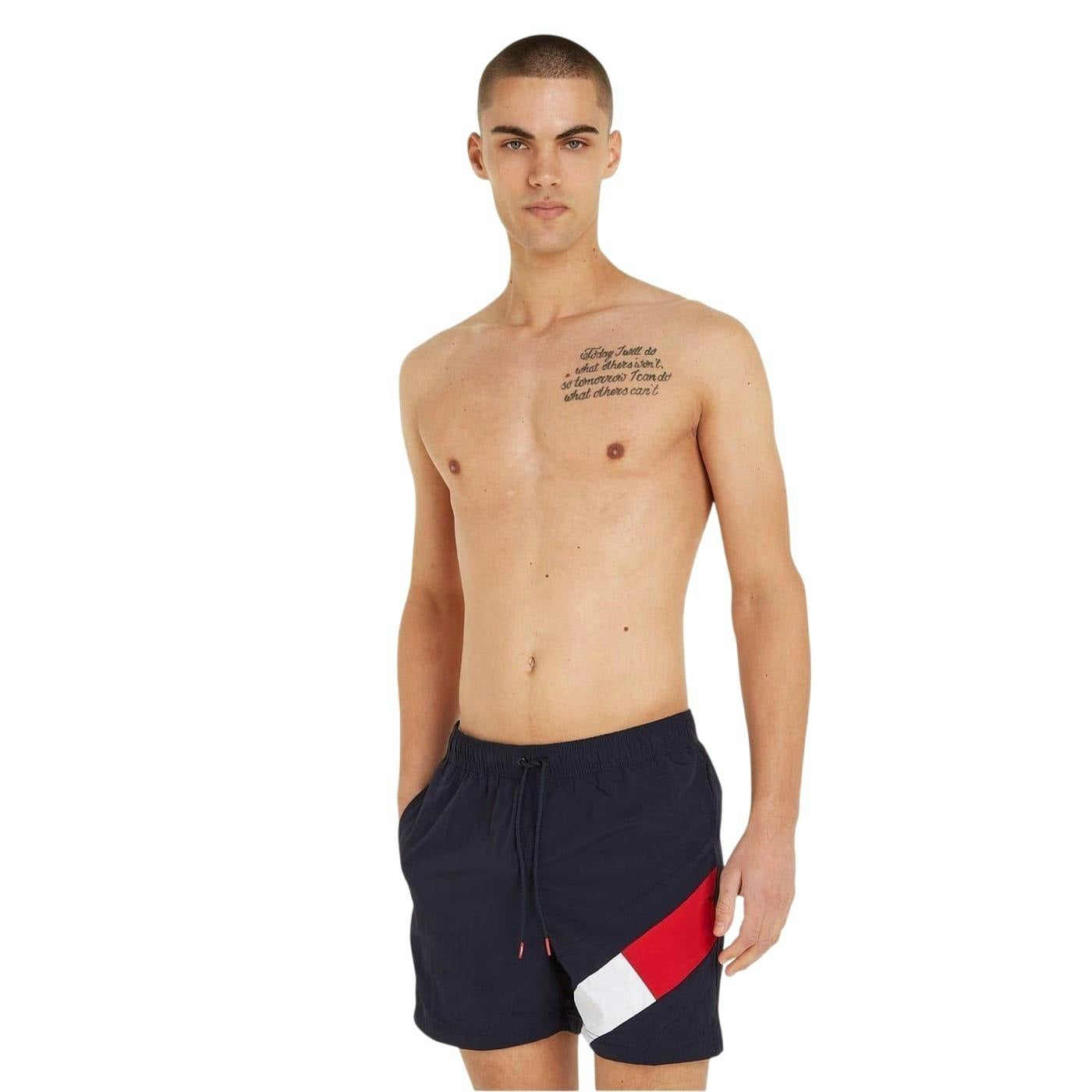 Tommy Hilfiger Men's Swim Shorts - Desert Sky - S - Desert Sky - 100% Mixed