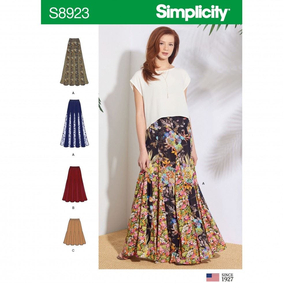 Simplicity Women's Sewing Pattern 8923, Skirts For H5 (6-8-10-12-14) - Intermediate - H5 (6-8-10-12-14)