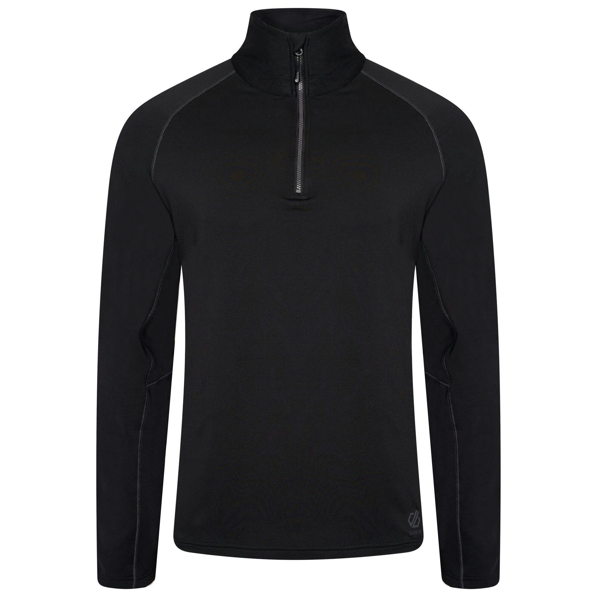 Dare 2B Men's Black Fuser Core Stretch Half Zip Thermal Top - S - 95% Polyester/5% Elastane