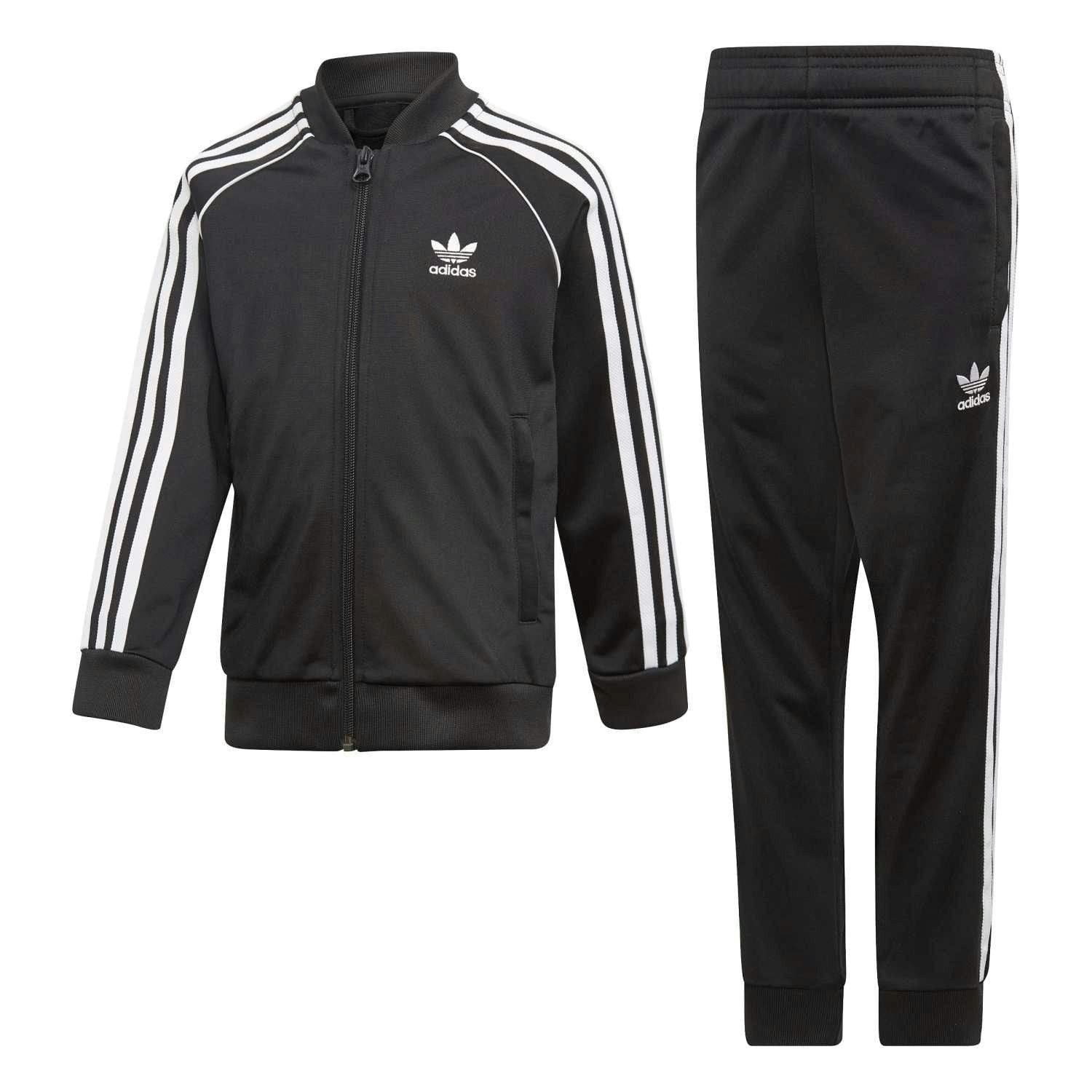 Adidas Black Originals Junior Firebird Superstar Tracksuit Set Dv2849 - 5-6 Years