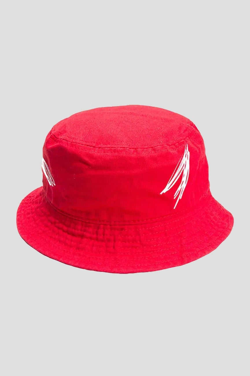Paradiso Clothing Unisex Red/White Paradiso Yungblud Devil Horns Bucket Hat - Large/X-Large