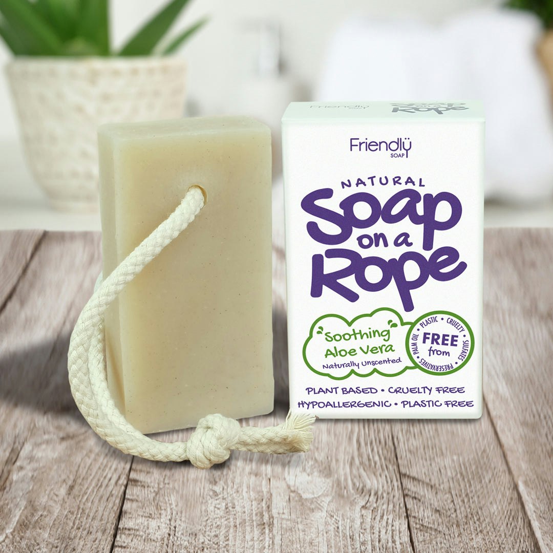 Friendly Soap - Natural Soap On A Rope - 'Soothing' Aloe Vera - 125G - 125G - Natural Handmade Soap On A Rope - 1