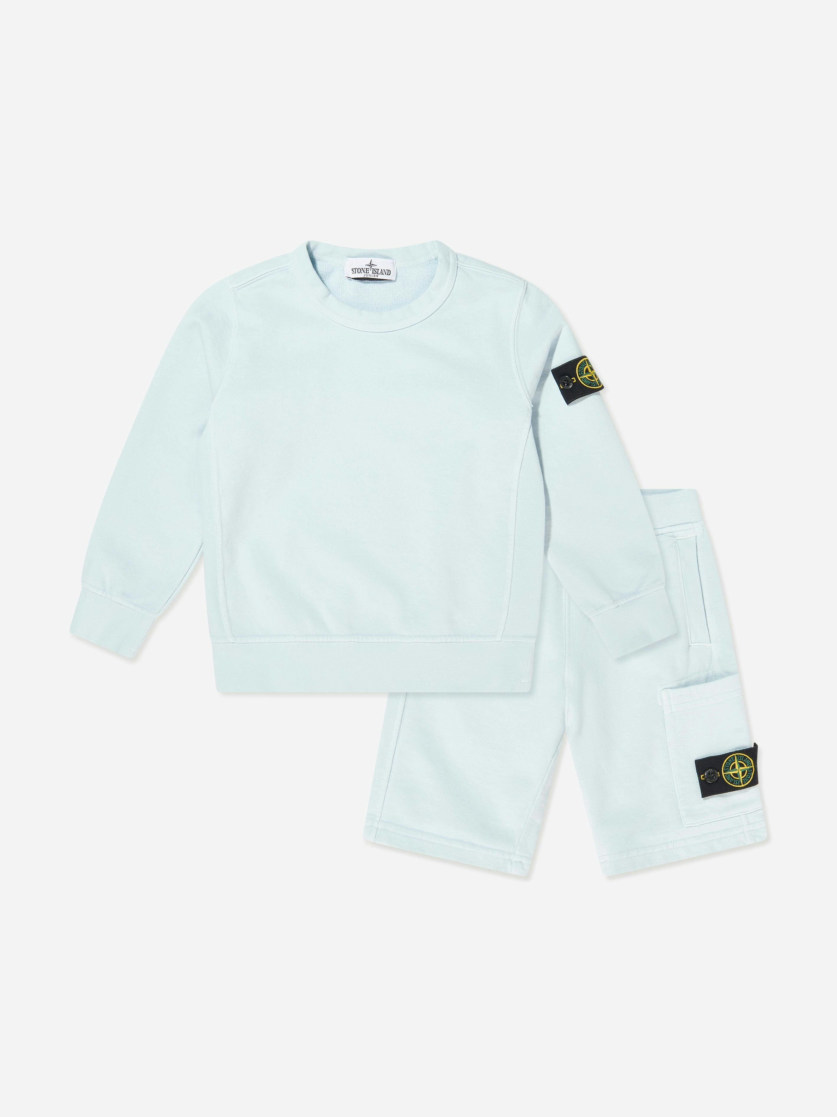 Stone Island Boys Blue Junior Compass Logo Short Set In - 14 Yrs