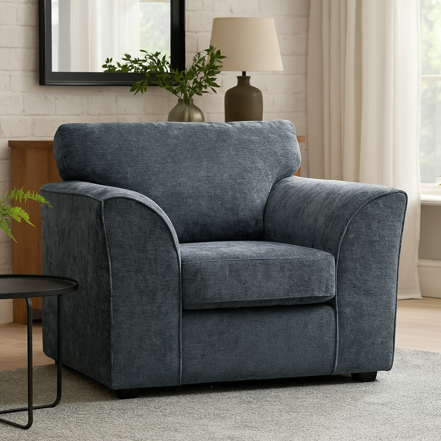 Rackhams Grey Zina Chenille Fabric Armchair