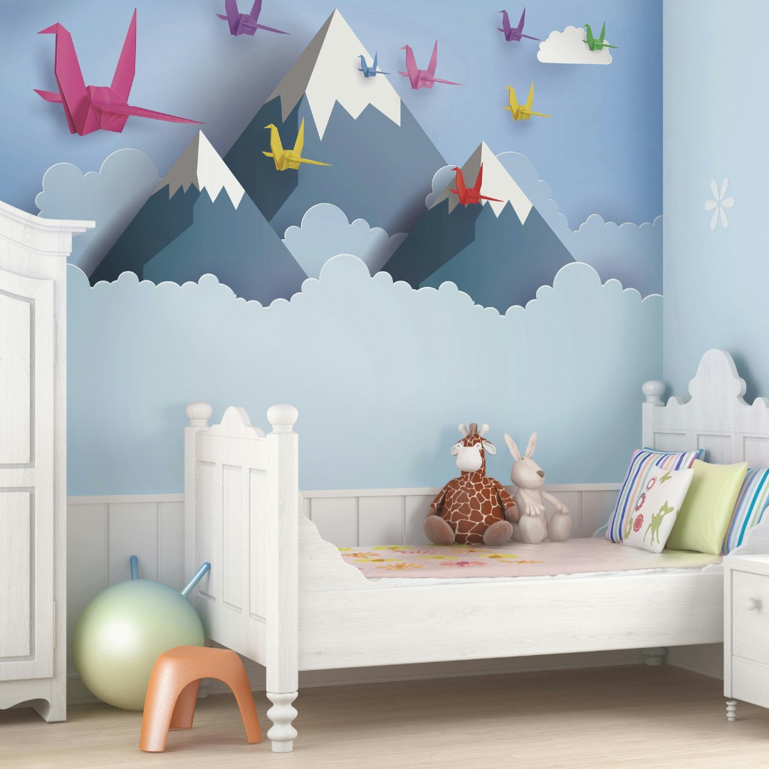 Rackhams Origami Mountains Wall Mural - Medium - W300cm X H240cm