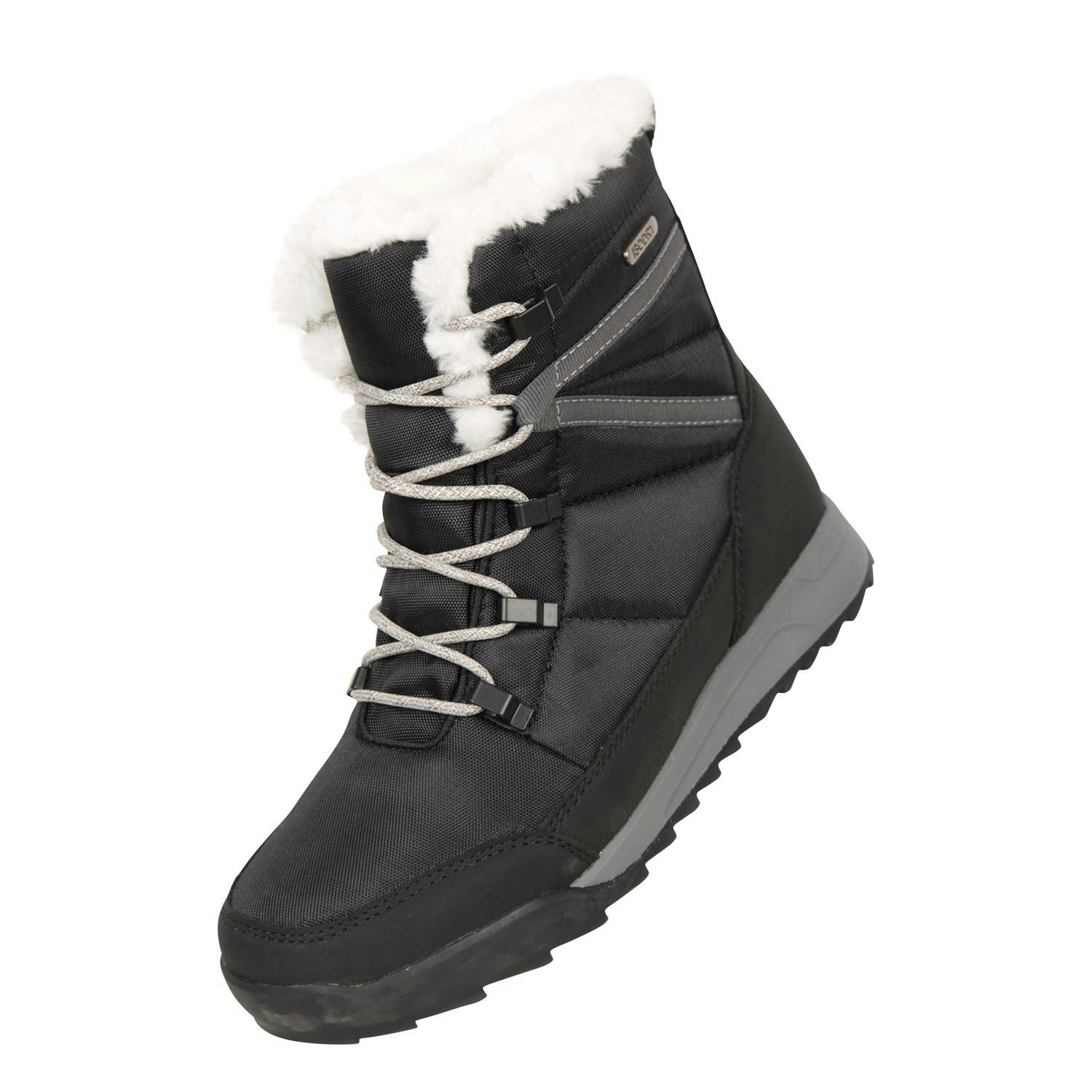 Mountain Warehouse Women's Black/White Leisure Ii Snow Boots - Jet - Jet - 7 Uk - 60% Synthetic/20% Faux Fur/20% Sherpa Fleece