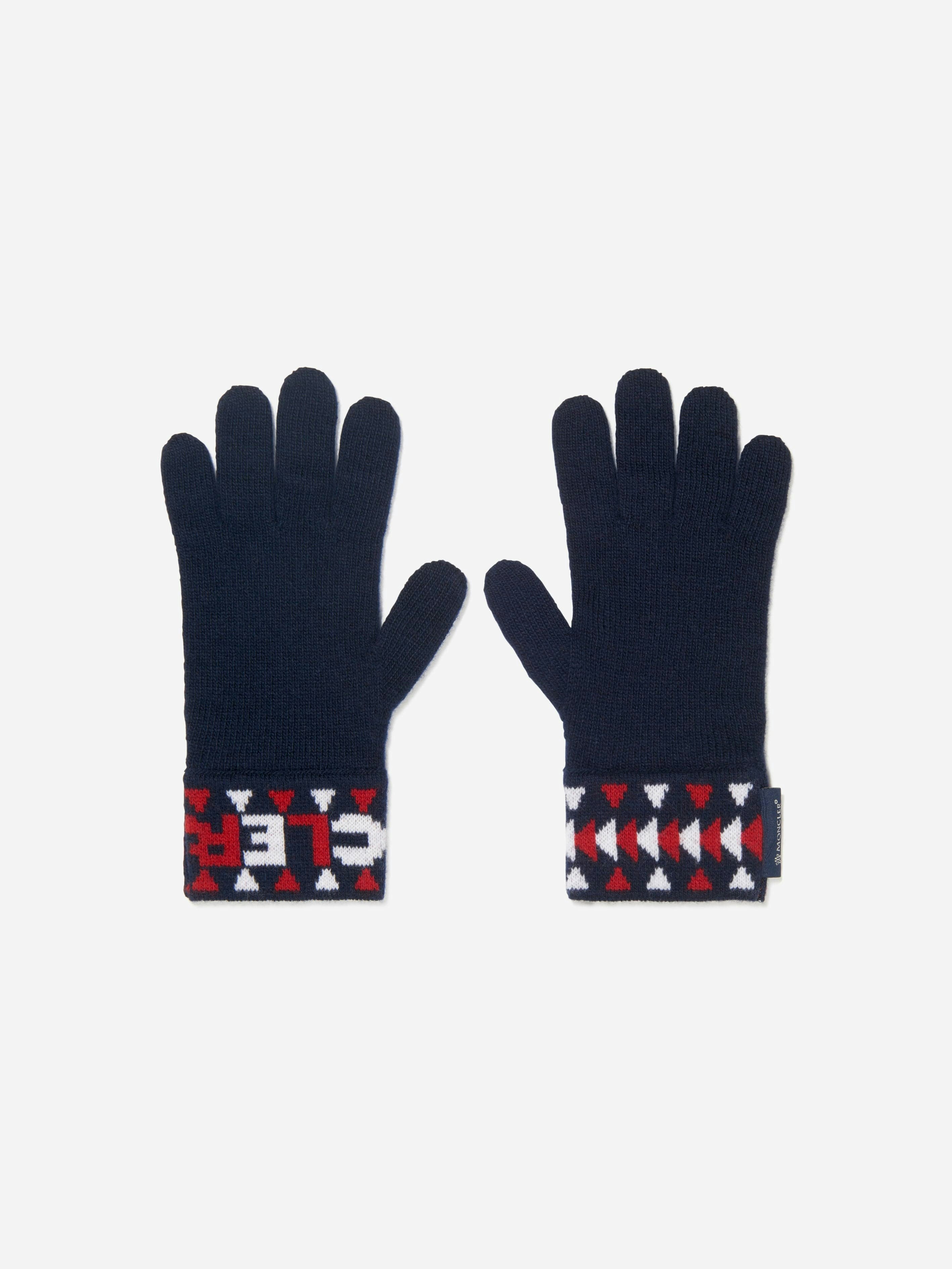 Moncler Enfant Boys Wool Knitted Gloves - Navy - S 4 - 6 Yrs