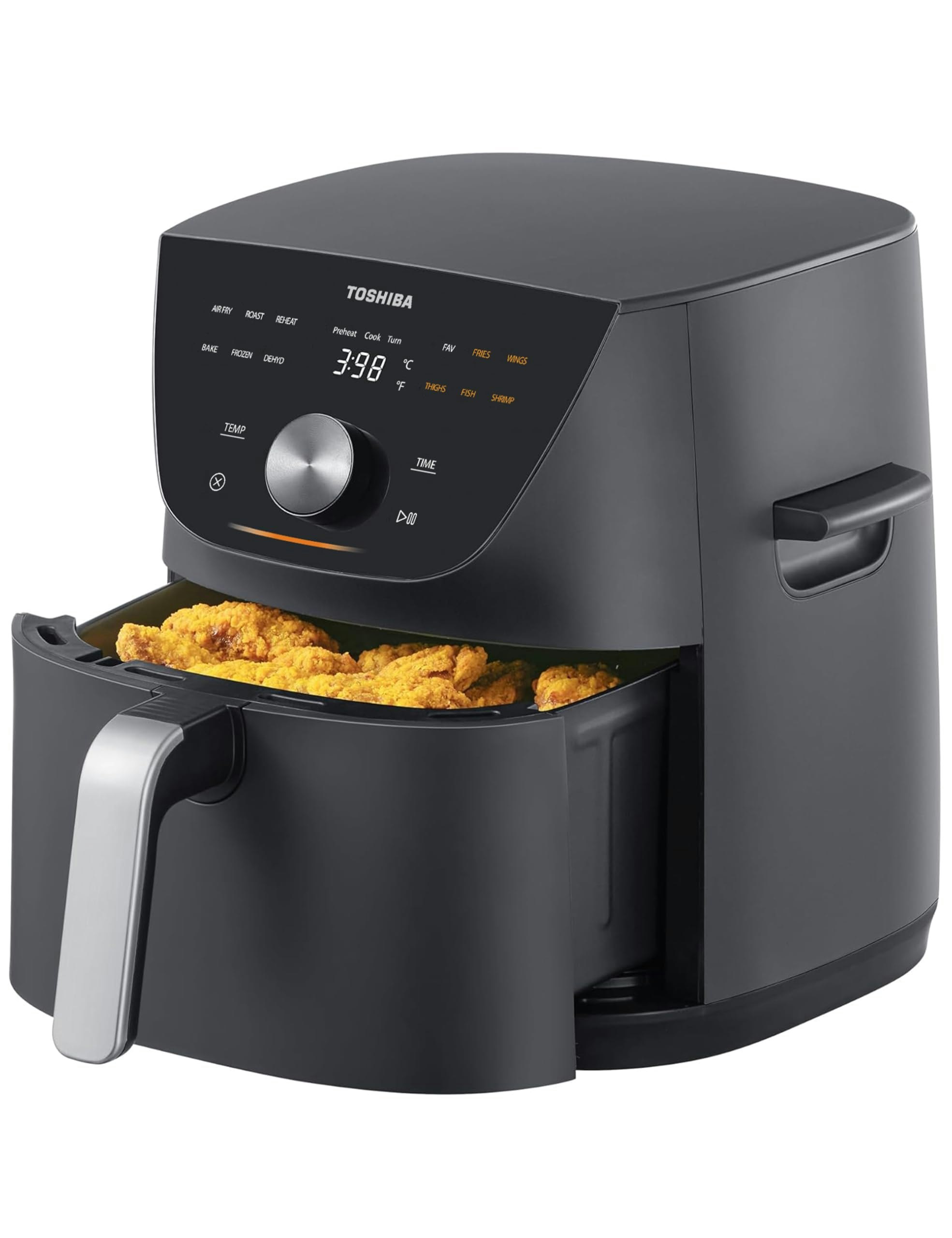 Living And Home Black 7.4L Large Air Fryer With 12 Preset Menus