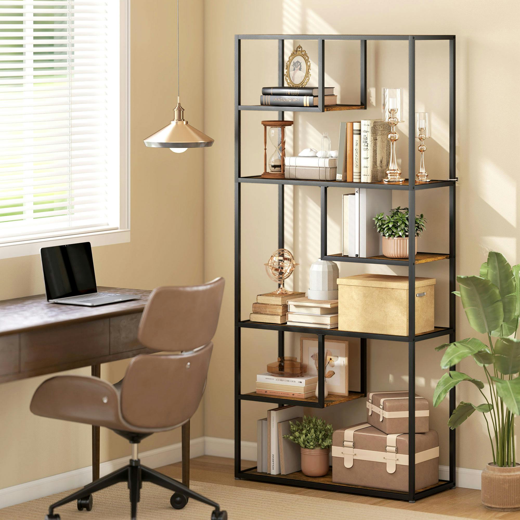 B&Q - 6 Tier Storage ShelvesFree Standing Book Shelf For StudyLiving Room - Image 4
