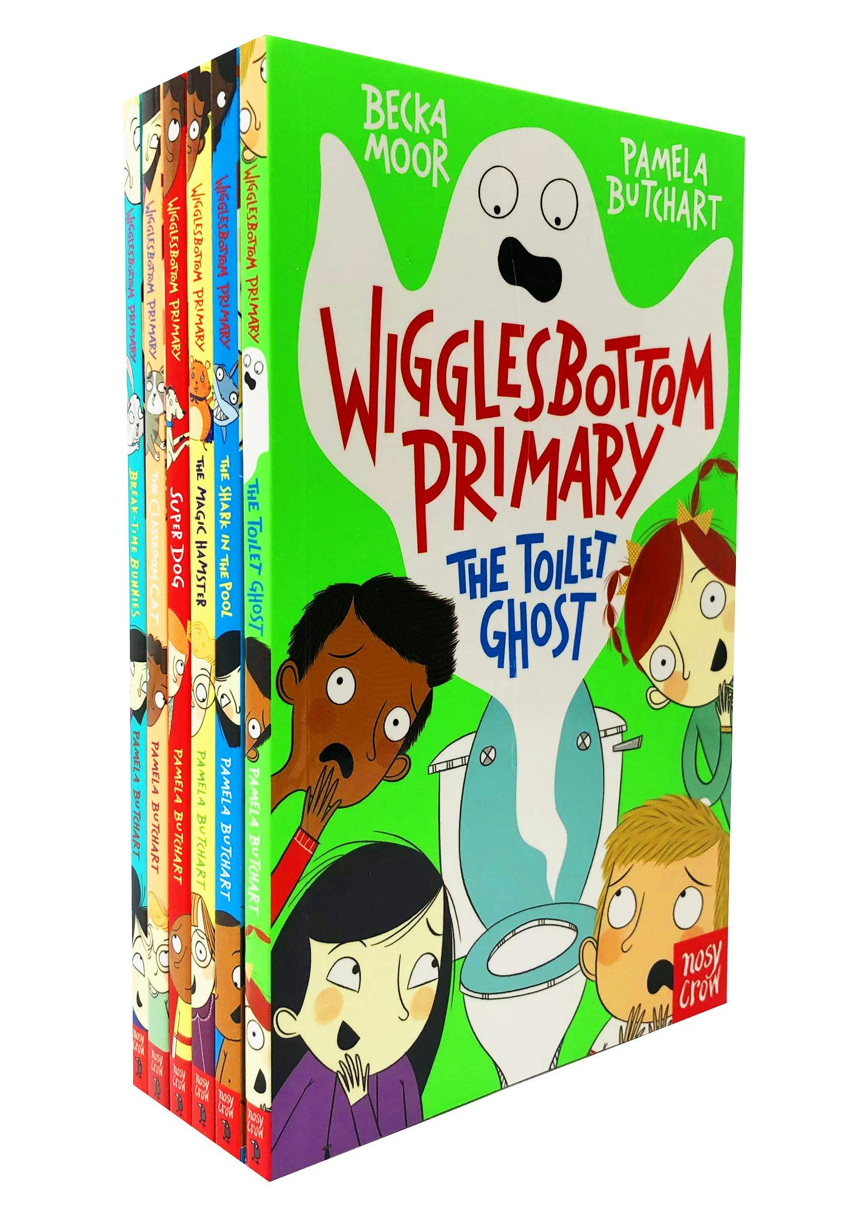 Various Publishers Wigglesbottom Primary Series 6 Book Collection The Toilet Ghost, Shark In The Pool, Magic Hamster, Super Dog, Classroom Cat, Break-Time Bunnies