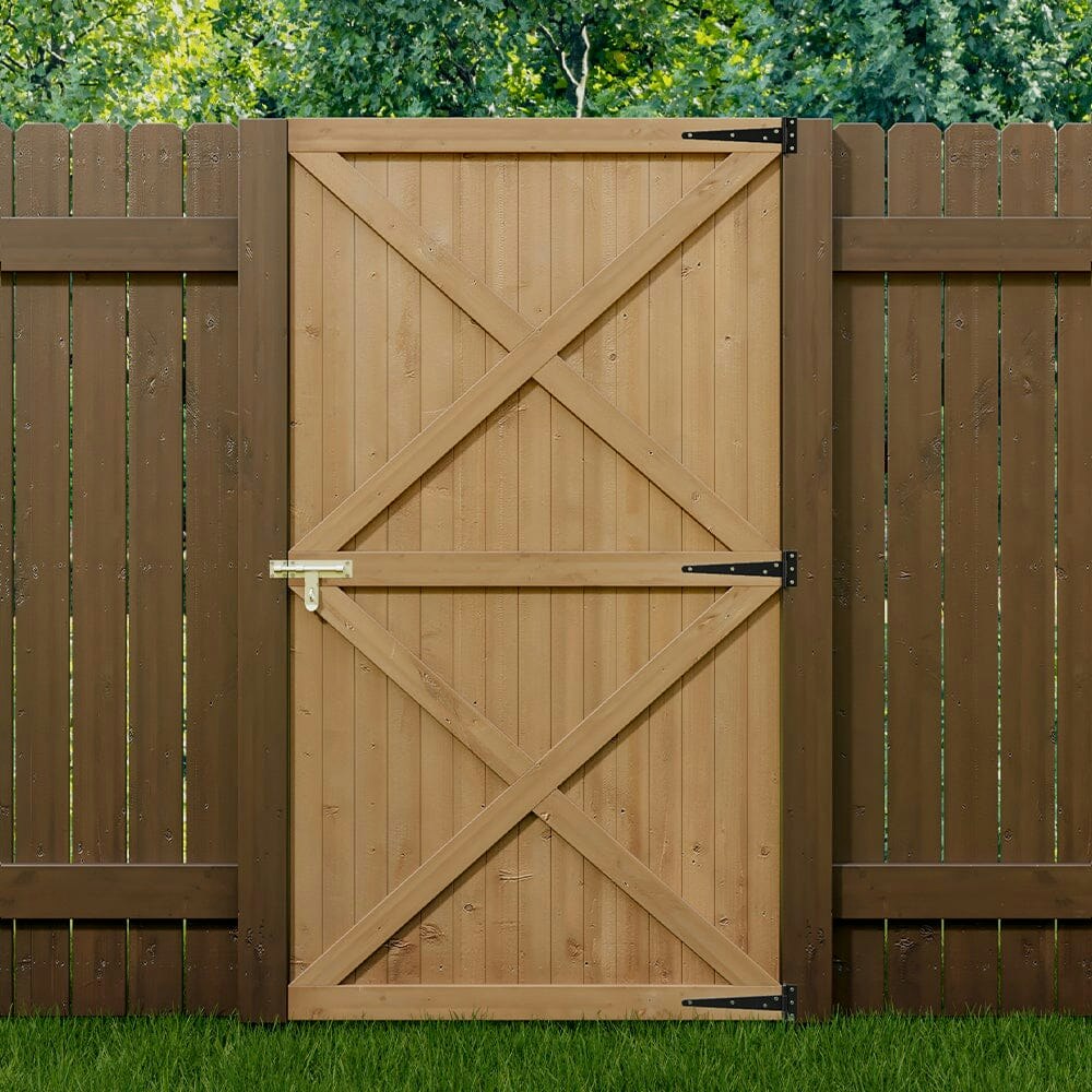 Living And Home 183Cm H Garden Flat Top Pine Wood Gate Kit With Screw Kit - 100Cm W X 183Cm H