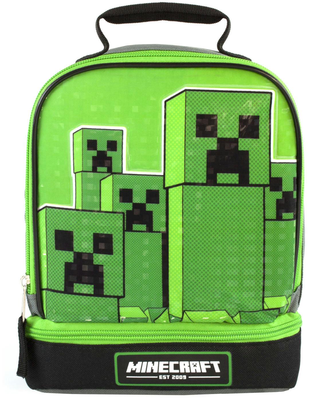 Rackhams Boys Green Minecraft Creeper Zip Lunch Bag (One Size)
