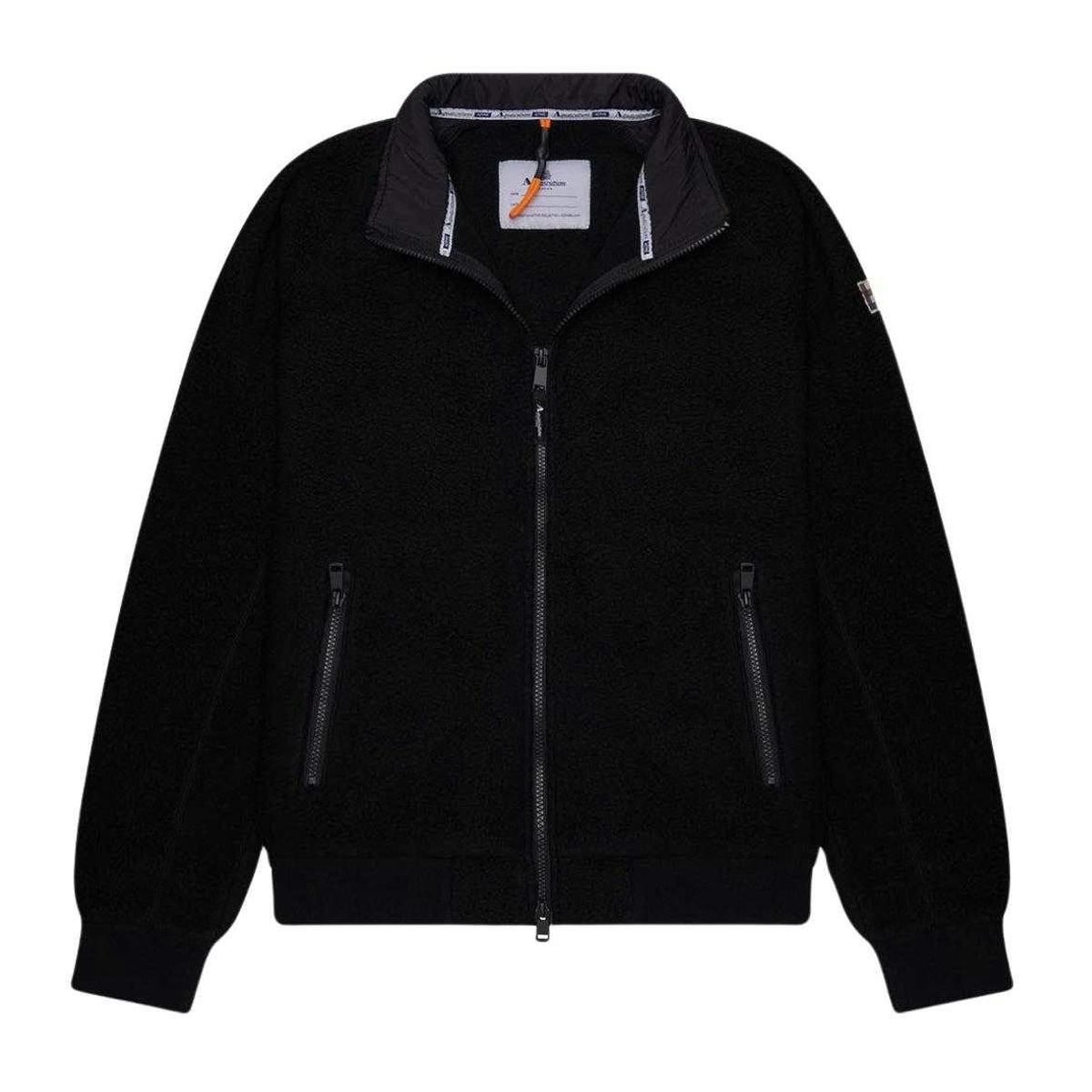 Aquascutum Men's Black Active Sherpa Fleece Jacket - Xxl - 100% Polyester
