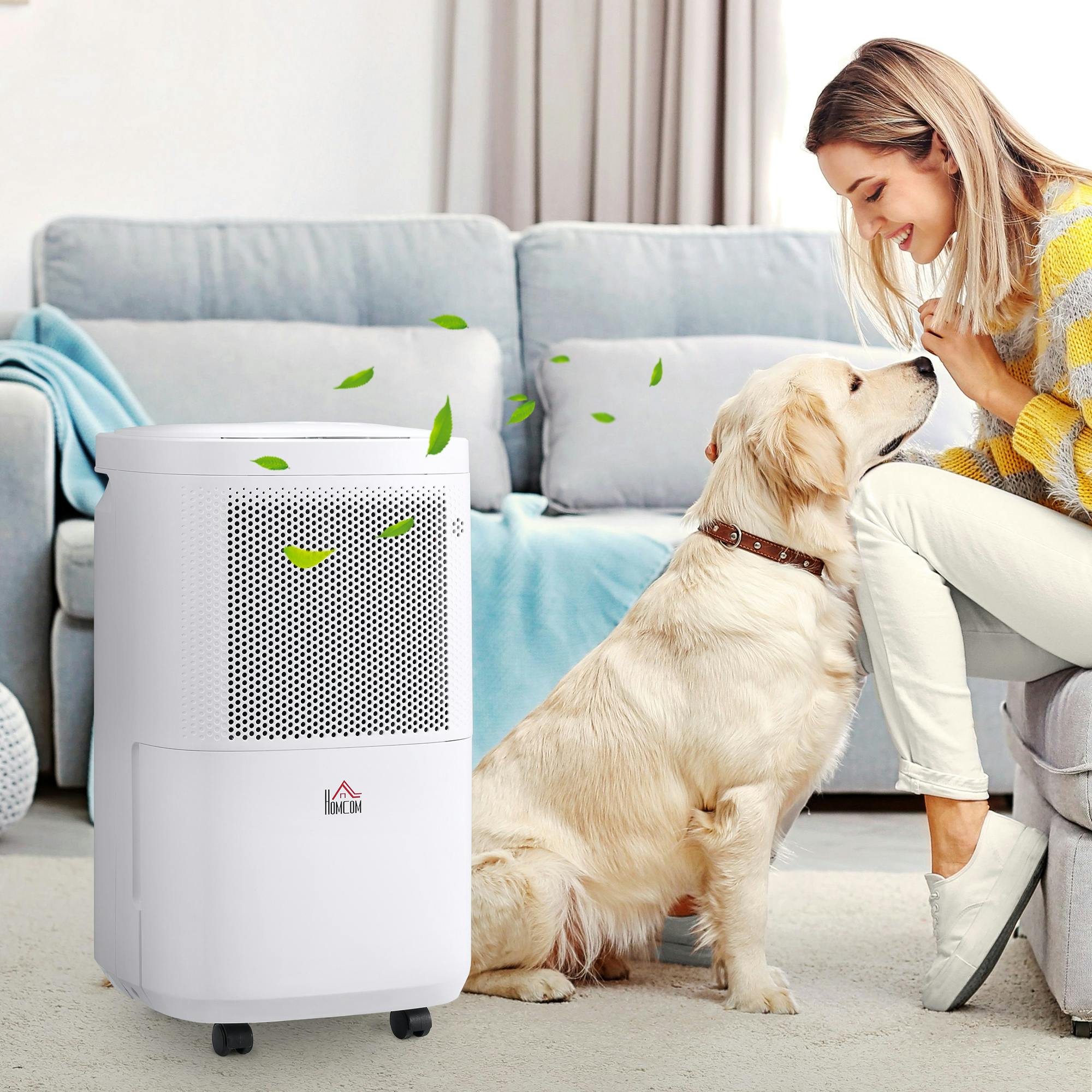 Homcom Unisex White 10L Per Day 2.2L Portable Dehumidifier With Wifi Smart App Control In - Image 5