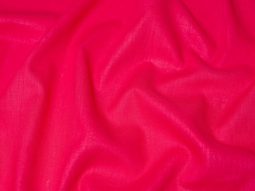 Minerva Fuchsia/Pink Core Range Textured 100% Ramie Linen Weave Fabric - Plain Design Dressmaking Fabric, 138 Cm / 55" Wide - Per Metre