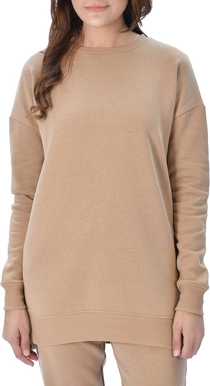 Smart Living Women's Casual Polycotton Crew Neck Sweatshirt - Toffee - Xl