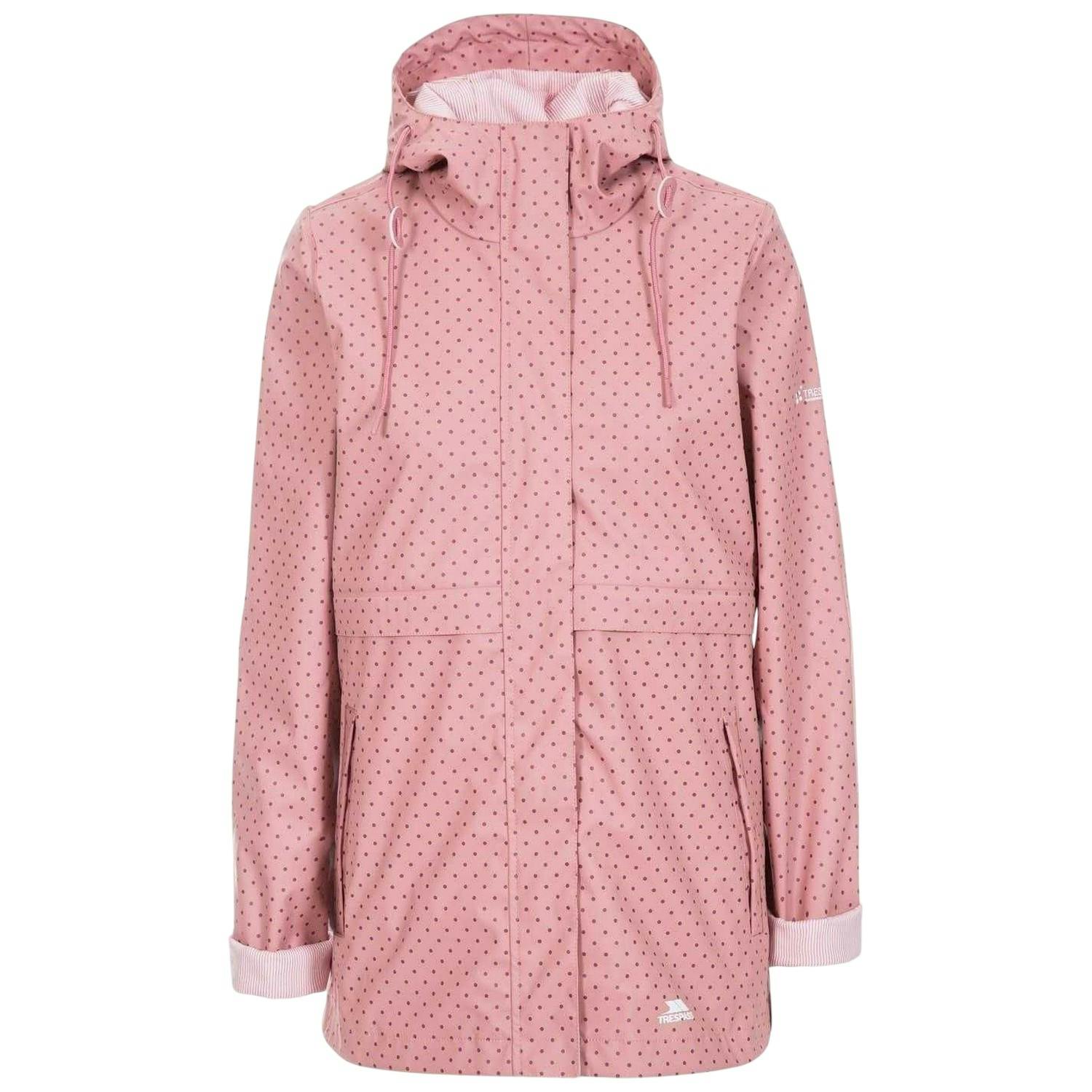 Trespass Women's Splosh Hooded Ribbed Cuff Raincoat - Dusty Rose - 12 Uk - Dusty Rose - 100% Polyester