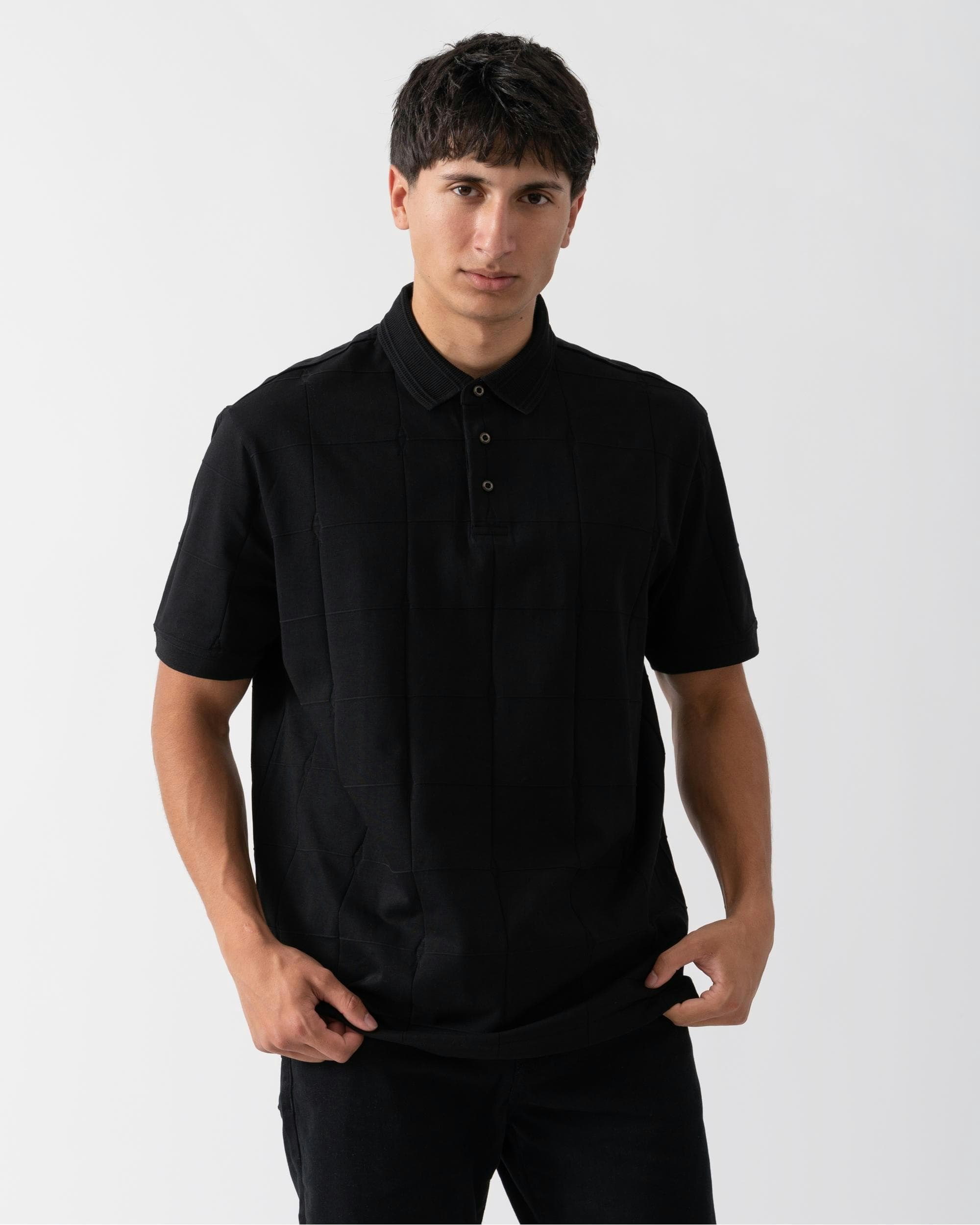 Armani Exchange Men's Black Short Sleeve Polo Shirt 6Dzflj Zj2zz - 1200 - Xl