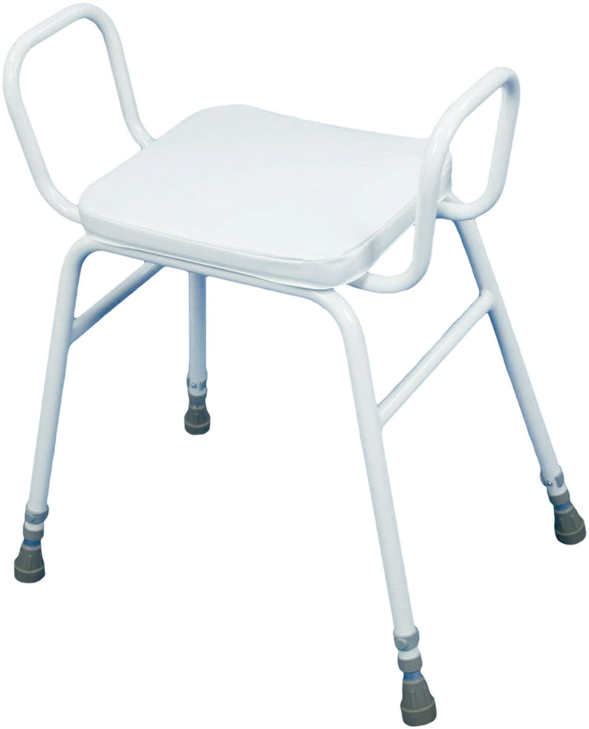 Aidapt Malling Perching Stool with Arms - White - Height Adjustable - Padded Seat - Easy Clean - Image 3