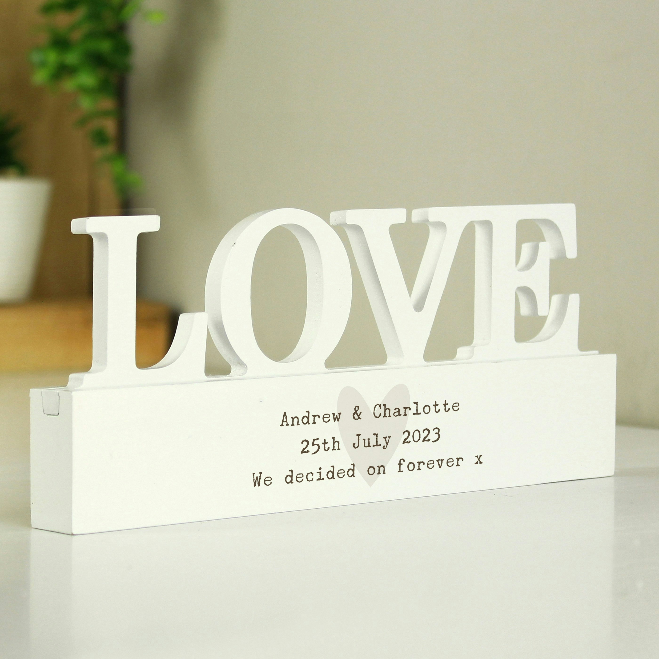 Personalised Memento Company Personalised Free Text Heart Wooden Love Ornament