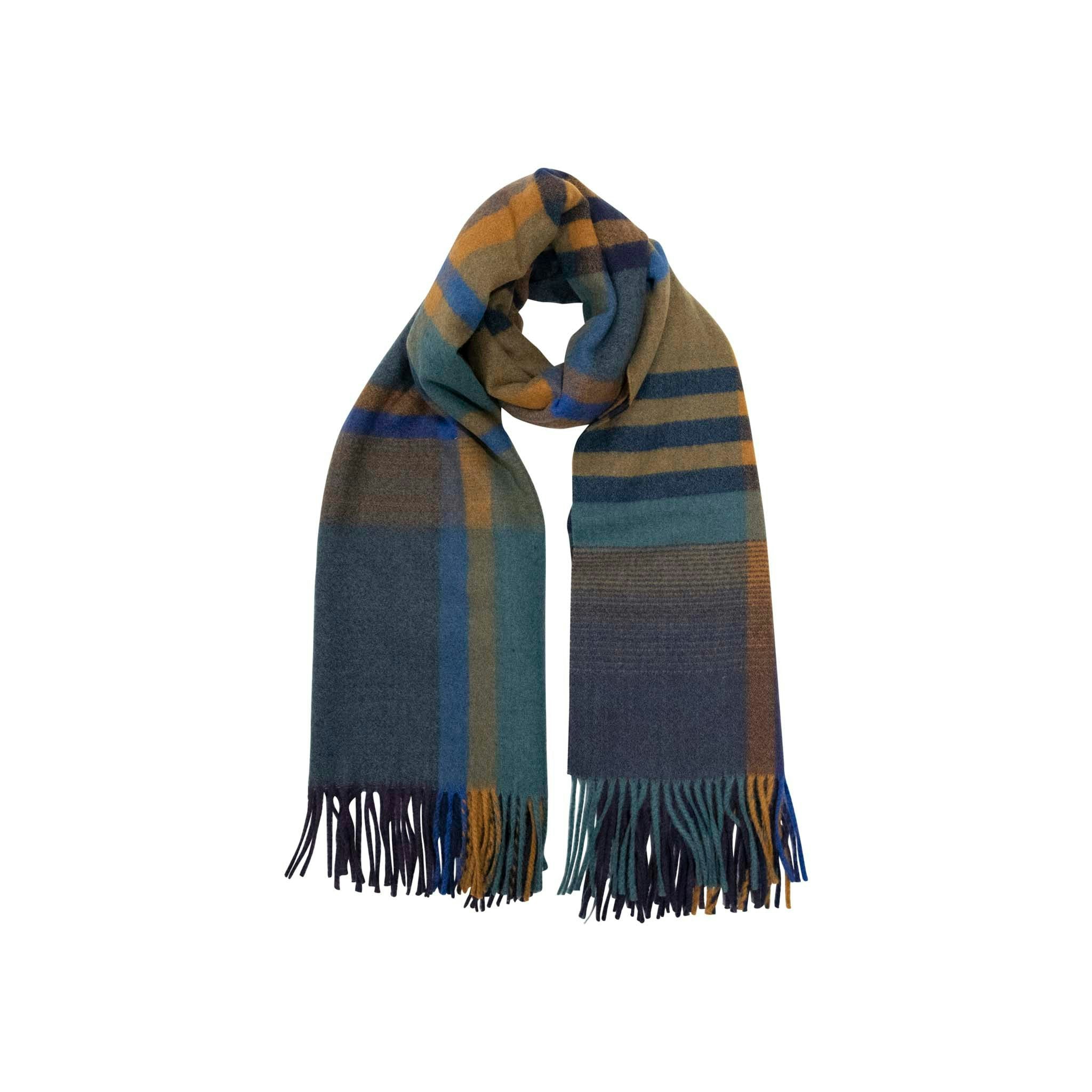 Heritage Traditions Gold Heritage Recycled Fomo Blanket Scarf - Petrol Recycled