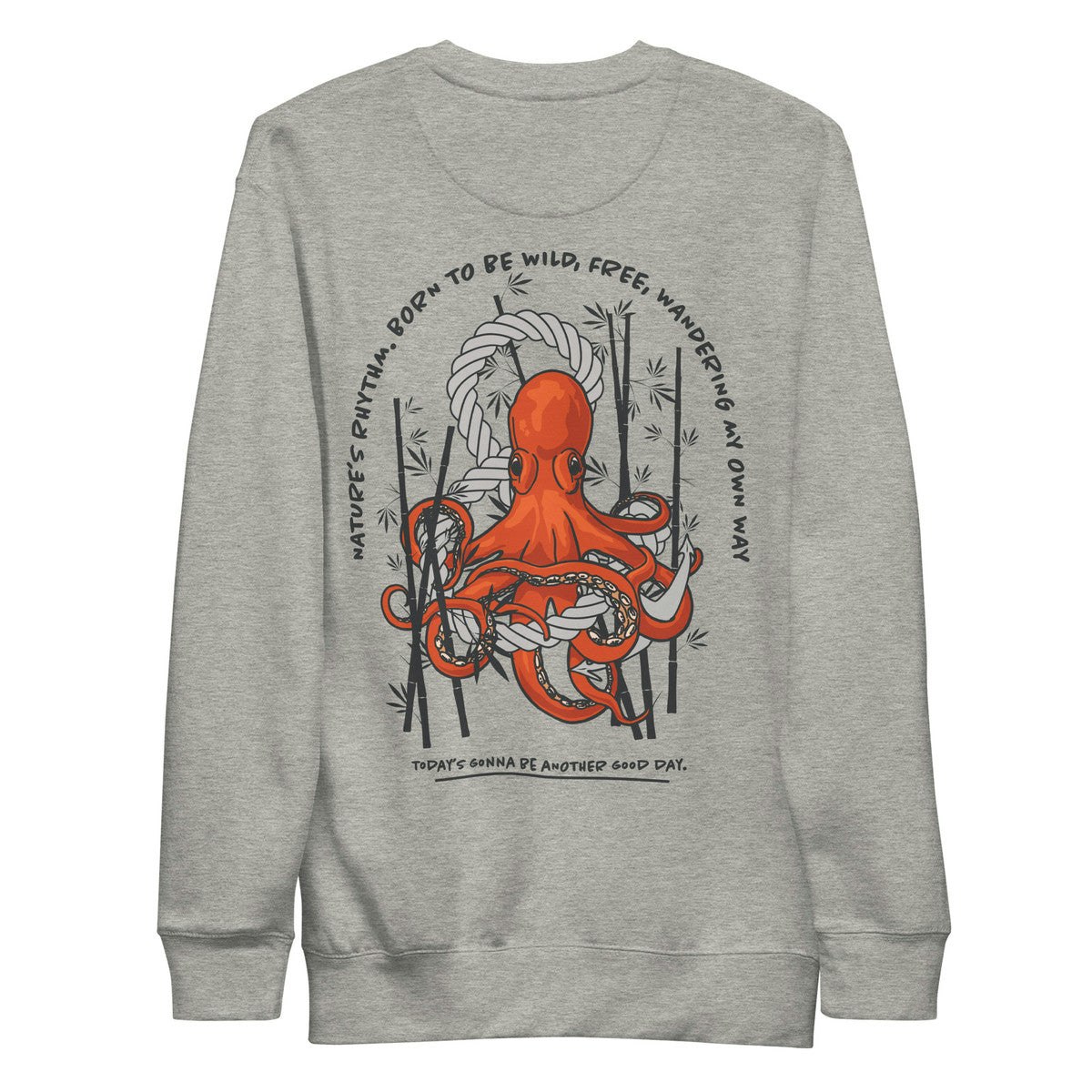 Anchor & Crew Grey Octopus Another Good Day Cotton Blend Sweatshirt - Carbon - Xl