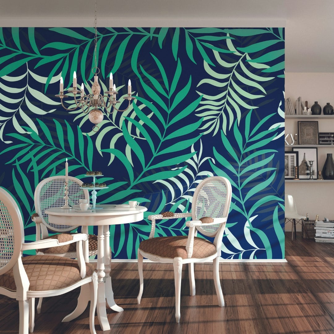 Origin Murals Green Exotic Jungle Leaves Wall Mural - Medium - W300cm X H240cm
